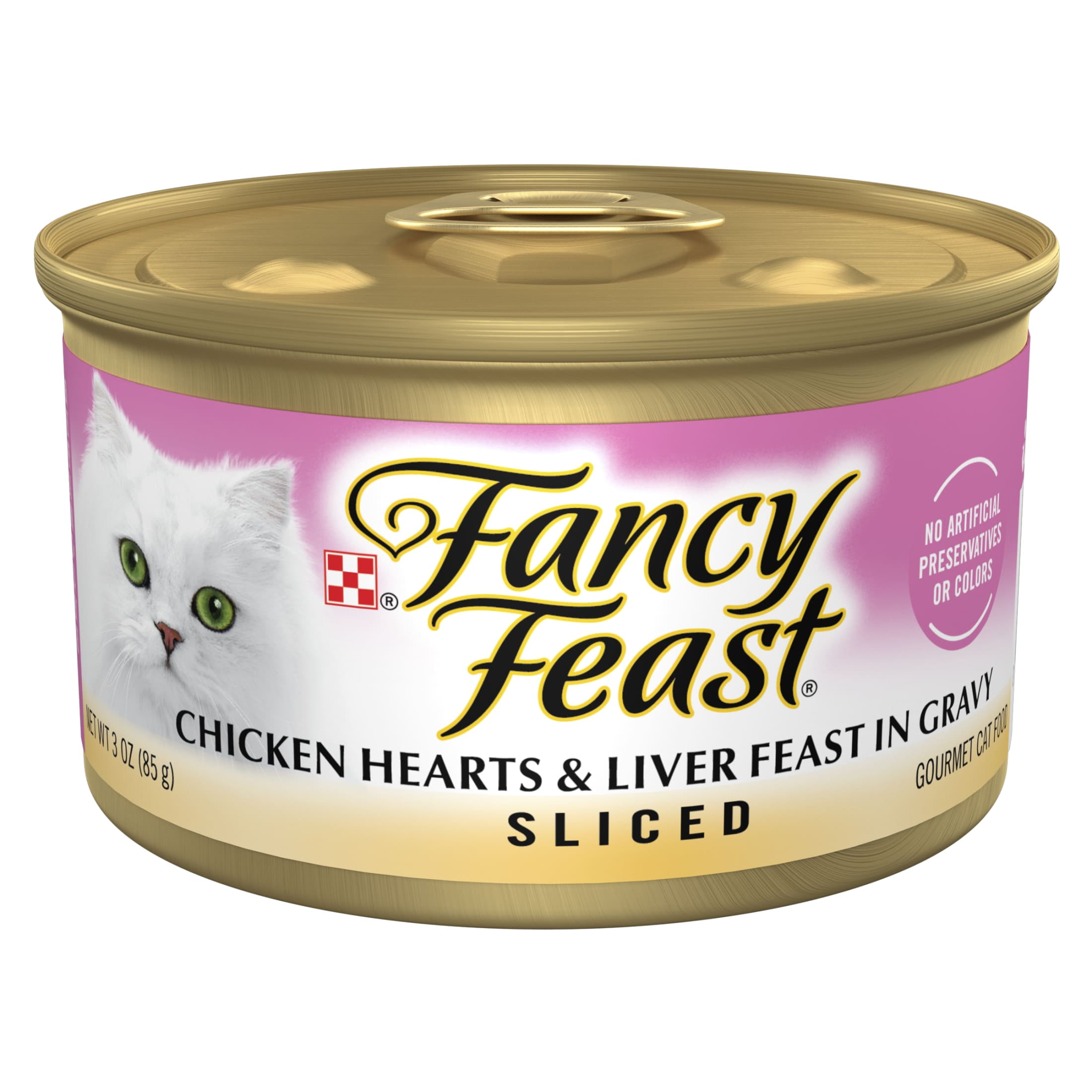 Fancy Feast Sliced Kitten Wet Food, Chicken Heart & Liver Recipe in Gravy (3 oz) 048y5