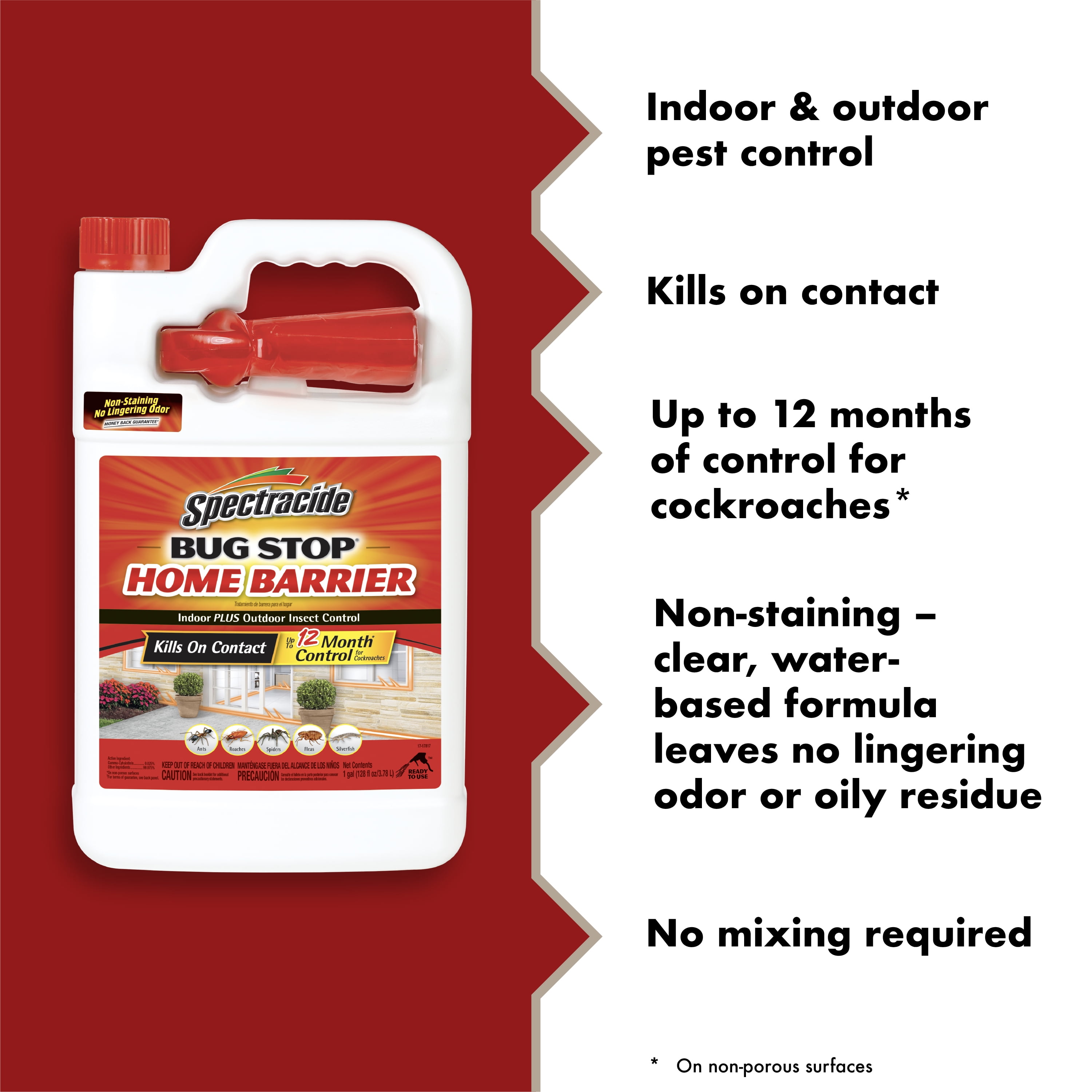 Spectracide Bug Stop Home Barrier Insect Control Spray (Clear, 128 fl oz) jhmfq