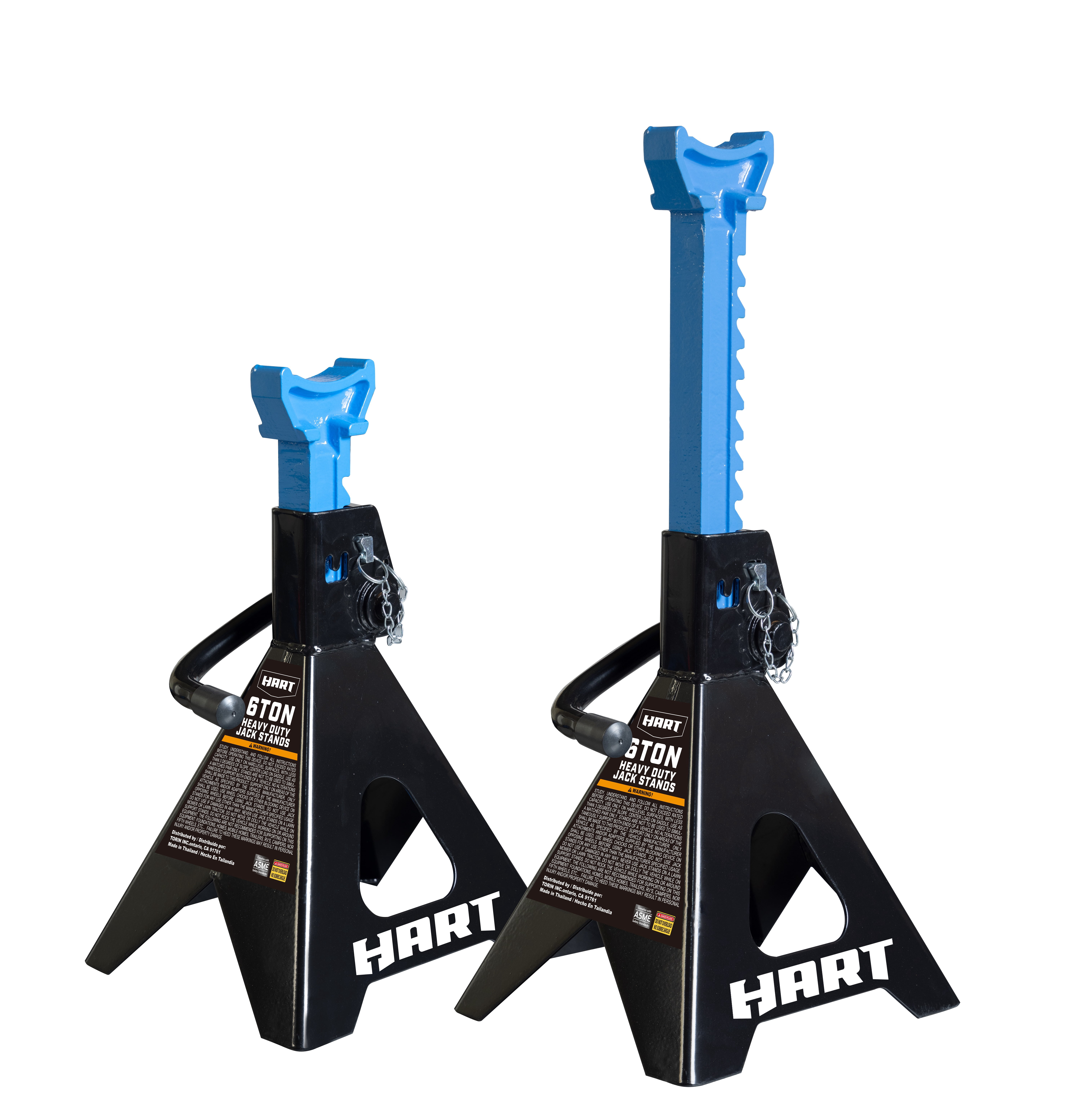 HART Double Locking Steel Jack Stands, Heavy-Duty Automotive Support (Black, 12000 lb Capacity, 1 Pair) 6g9ea