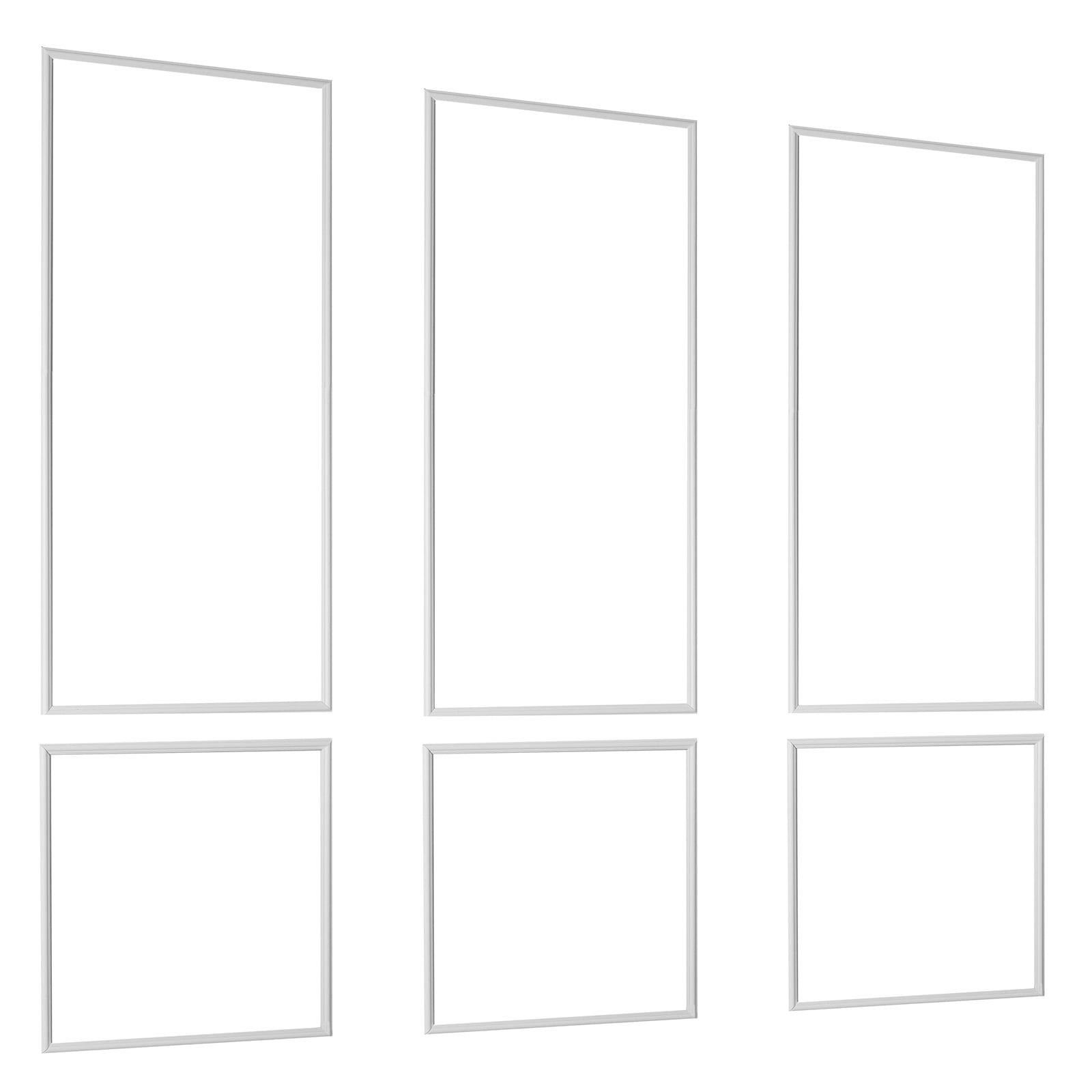 KFFKFF Wall Molding Wainscoting Panels Kit, Paintable Interior Trim for Accent Walls (White, 3 Pack) dc491