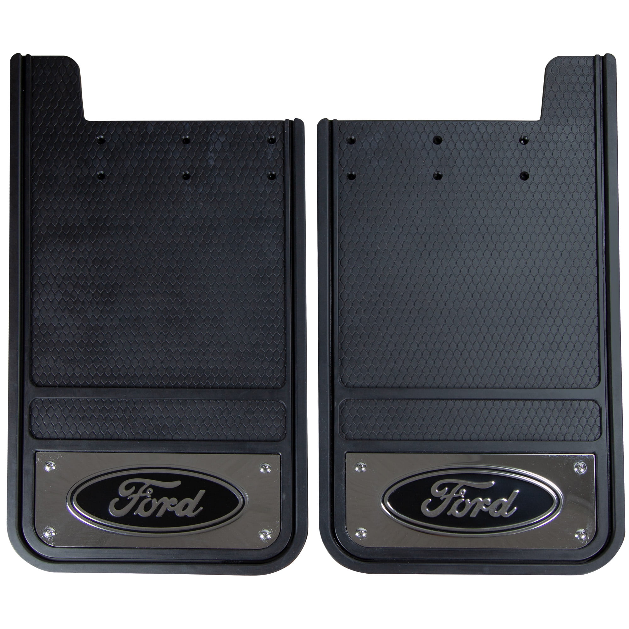 Plasticolor Ford Heavy Duty Universal Fit Rear Mud Guards (Black, 12 in x 23 in, 1 Pair) 2m8ll