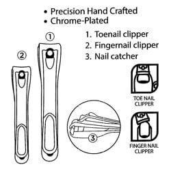 Equate Metal Nail Clipper Set with Catcher, Precision Grooming Tools (Silver, 2 Pieces) vjigf