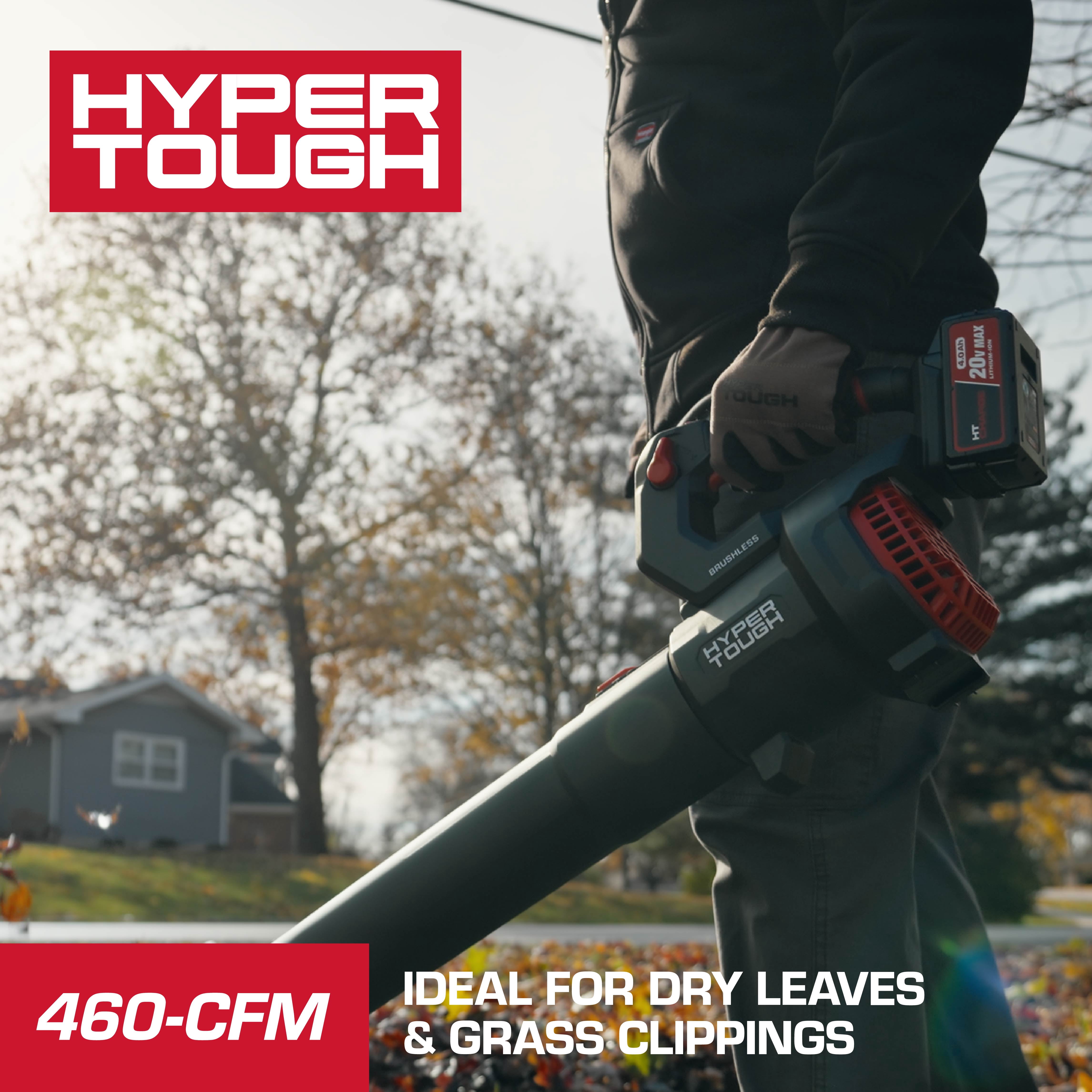 Hyper Tough 20V Brushless Cordless Leaf Blower with 4.0Ah Battery and Charger (460 CFM, 110 MPH) oo192