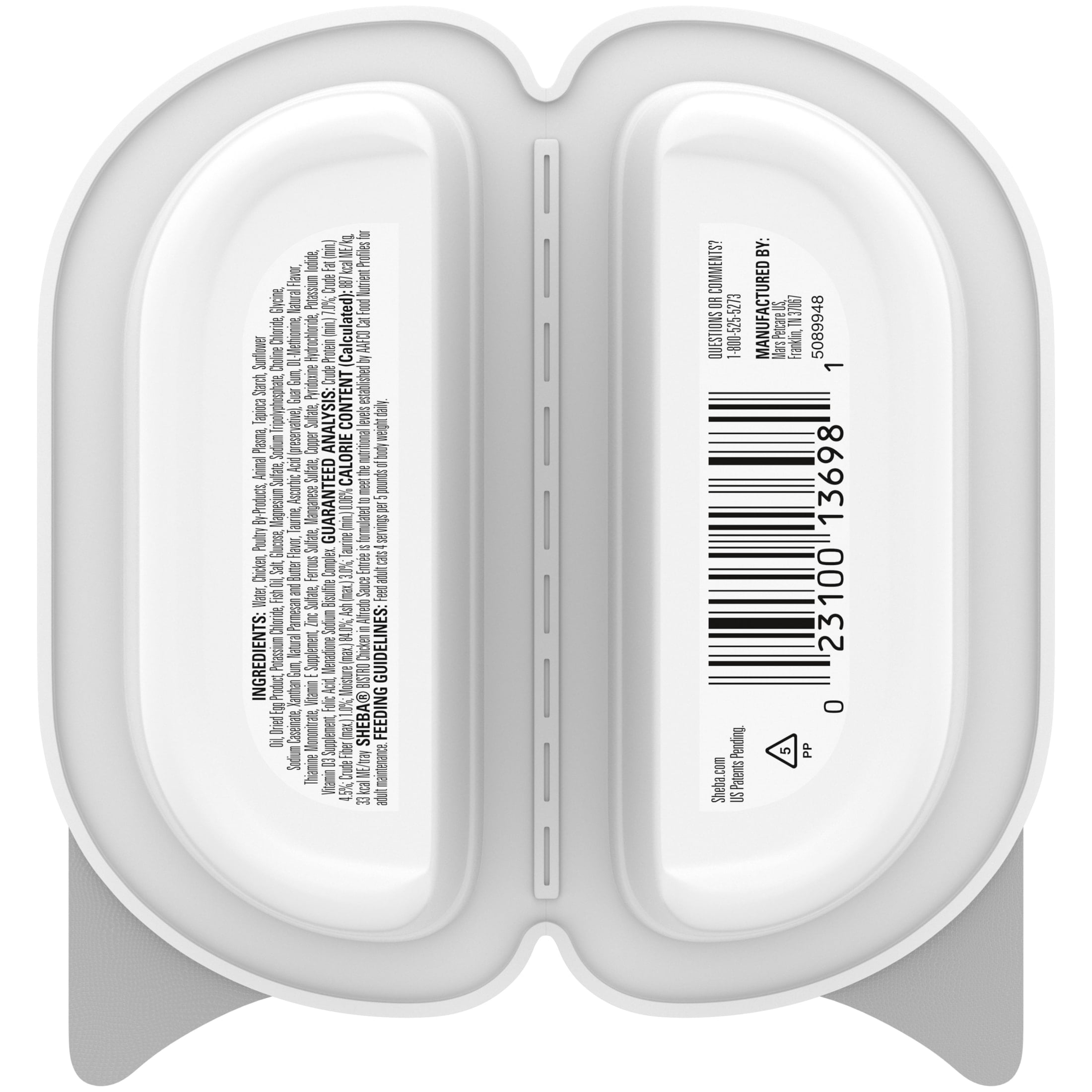 SHEBA Perfect Portions Bistro Adult Wet Cat Food, Chicken in Alfredo Sauce Entree (2.6 oz Twin-Pack Tray) a680i
