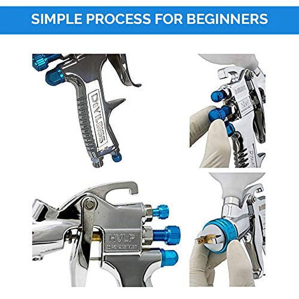 DeVilbiss StartingLine HVLP Spray Gun (White, 20.3 fl oz) j3awf