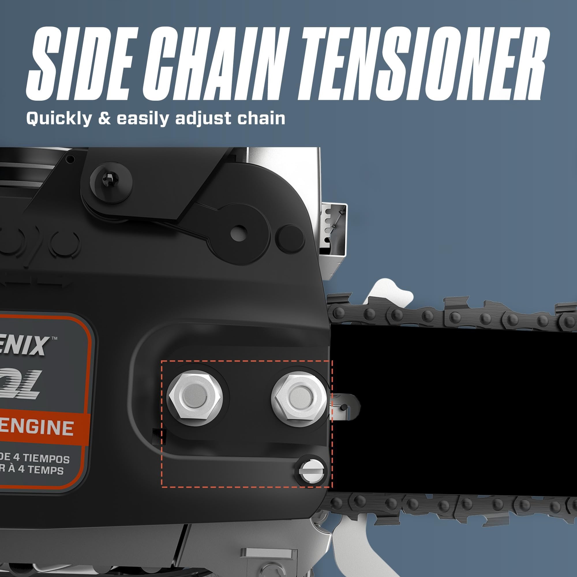Senix 4QL Gas Chainsaw, 49cc 4-Cycle Engine with 18-in Oregon Bar and Chain (18 in) lkub7