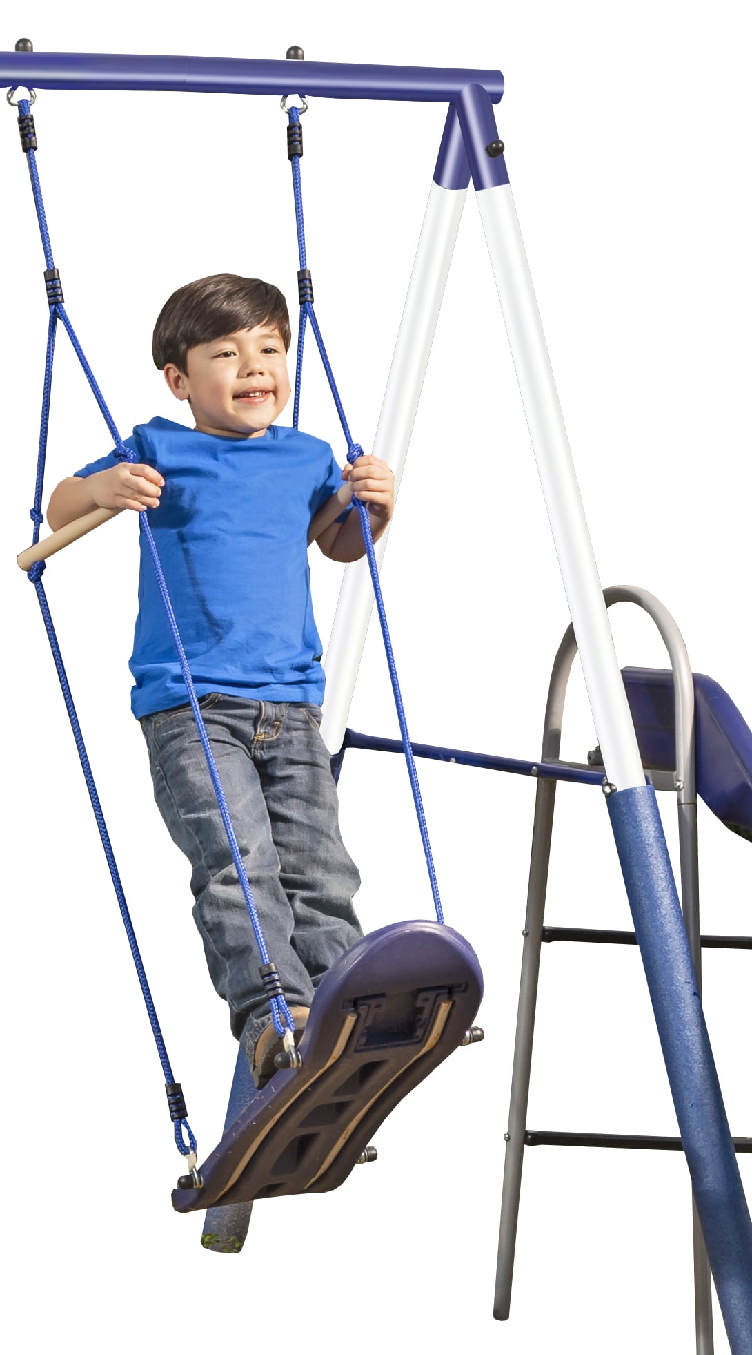 XDP Recreation Surf N Swing Set with Wave Slide, Super Disc Swing, and Stand-R-Swing (Blue, 179 in x 102 in x 74 in) p31vo