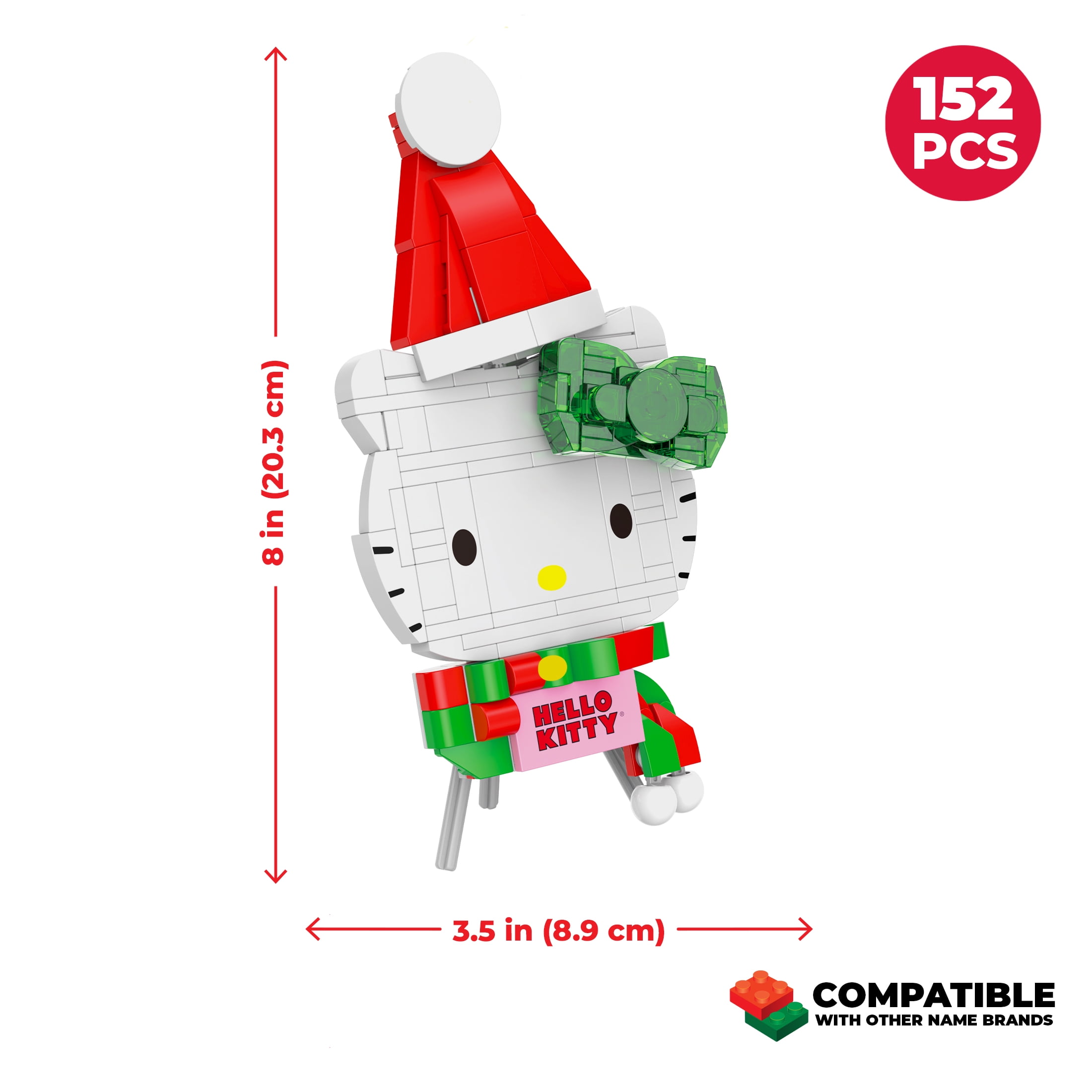 Brickcraft Hello Kitty Holiday Building Kit, Festive Sanrio Character Display Set (152 Piece Set) 0088p