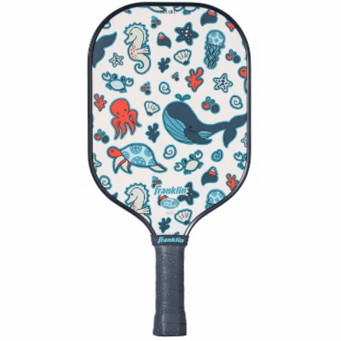 Franklin Sports Youth Pickleball Paddle - Fiberglass Construction with Non-Slip Grip (Sea Creature Graphic, 7.6 oz) ul56s