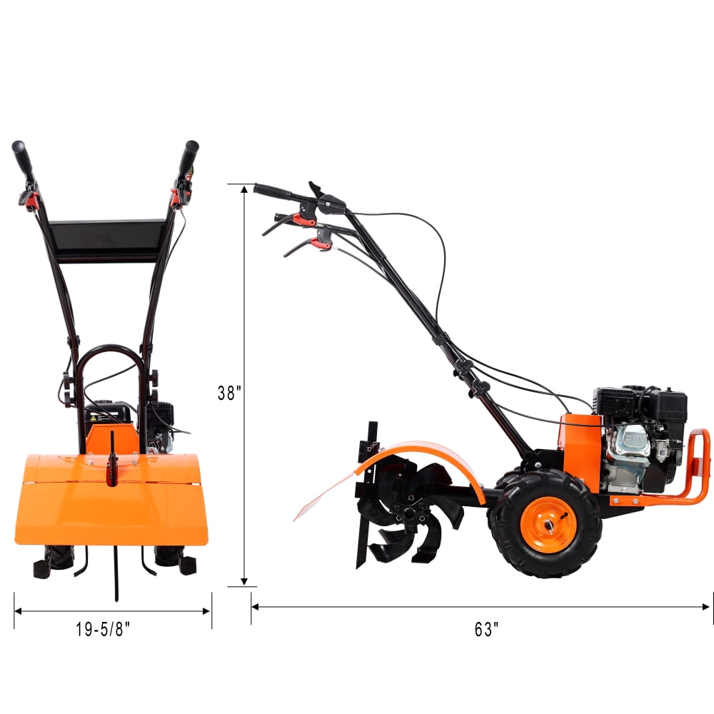 Lumhome Rear Tine Tiller, 7HP 212CC Gas Garden Cultivator, Heavy Duty Rototiller with 20 in Tilling Width (20 in x 8 in) bzmbc