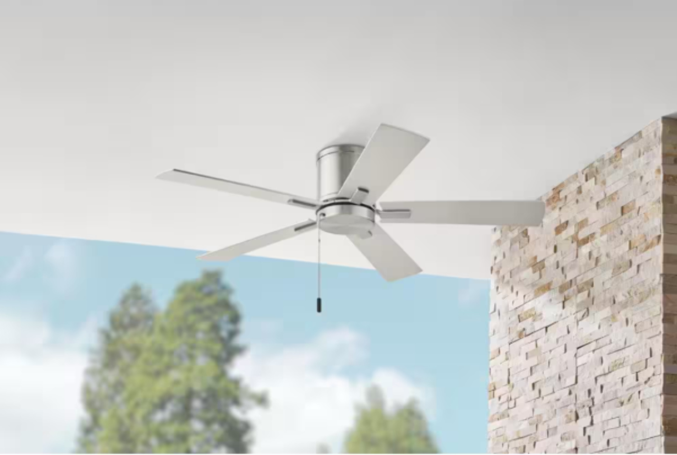 Grantway Ceiling Fan Indoor Covered Outdoor Brushed Nickel Finish (48 in) 9hshh
