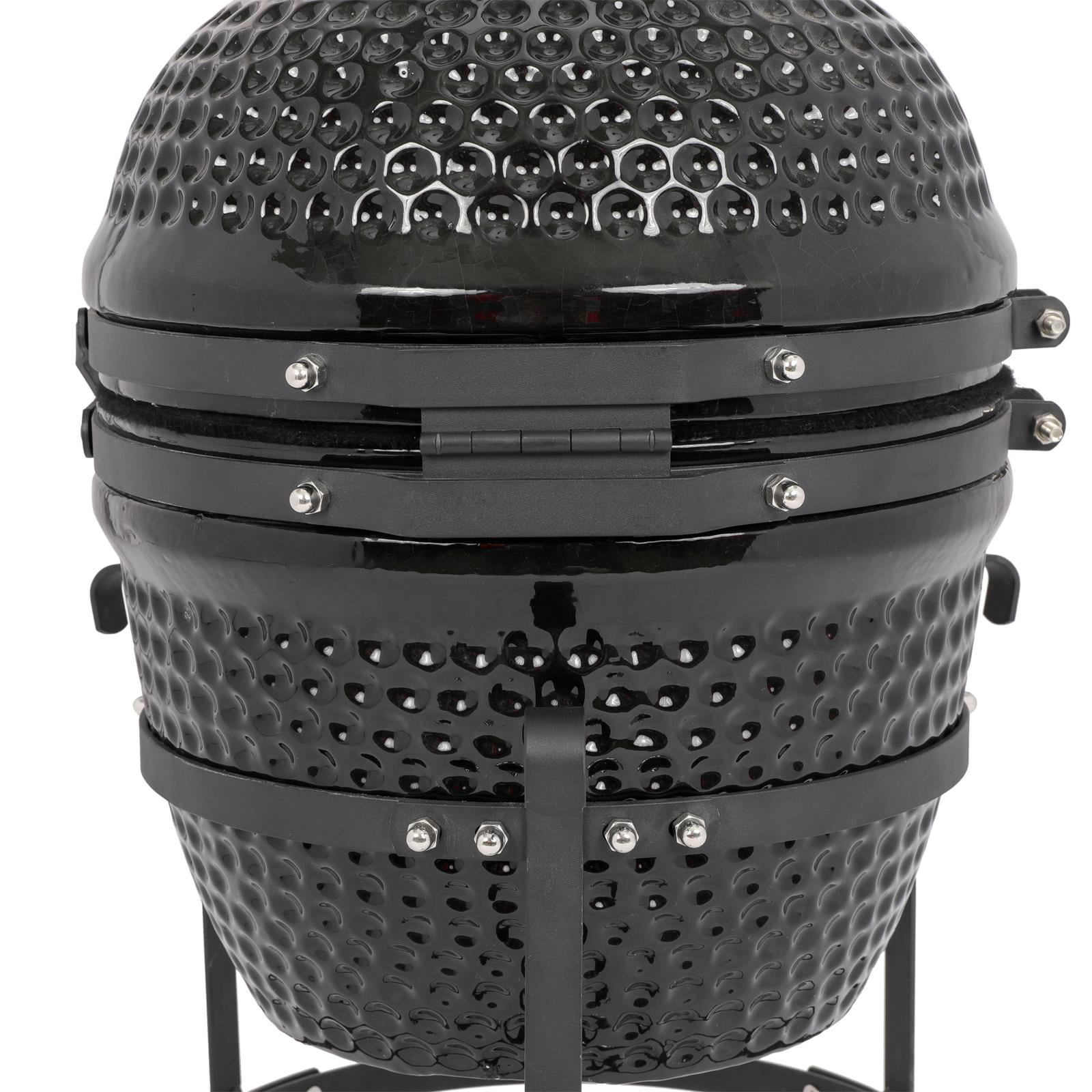Zimtown Charcoal BBQ Grill, Ceramic Heat-Insulated Outdoor Cooking Station (Black, 13 in) 2p3uw