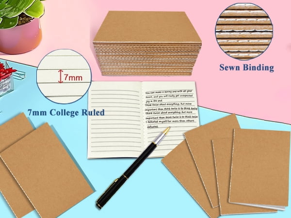 GINMLYDA Pocket Notebook Journal, Lined Paper Memo Notepad, Portable Softcover Writing Pad (Brown, 24 Pack, 3.5 in x 5 in) al9hb