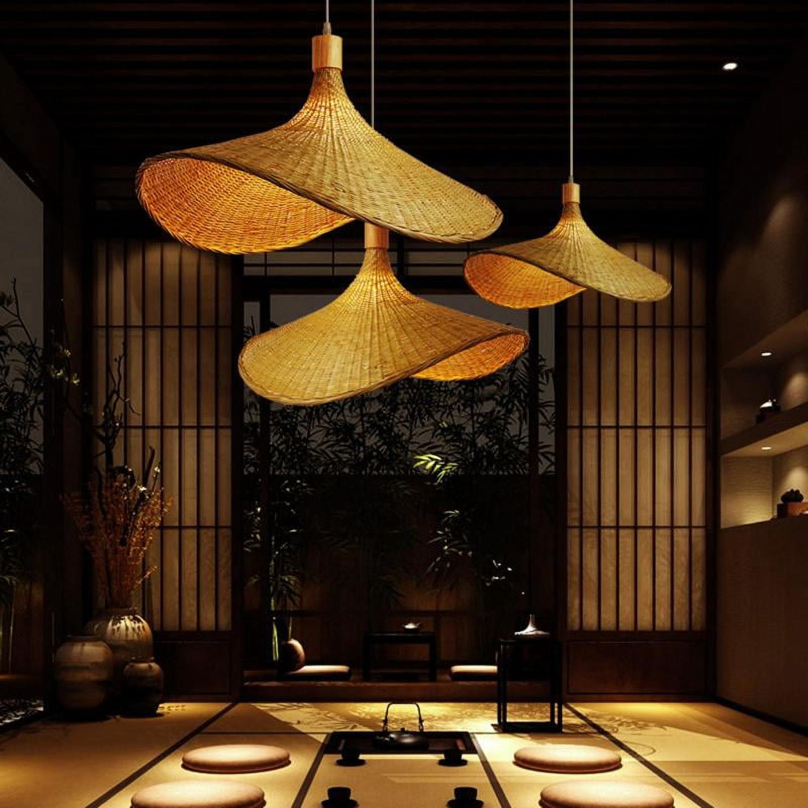MagiDeal Bamboo Ceiling Hanging Lamp Hat Light Shade (Brown, 11.8 in) tcyn3