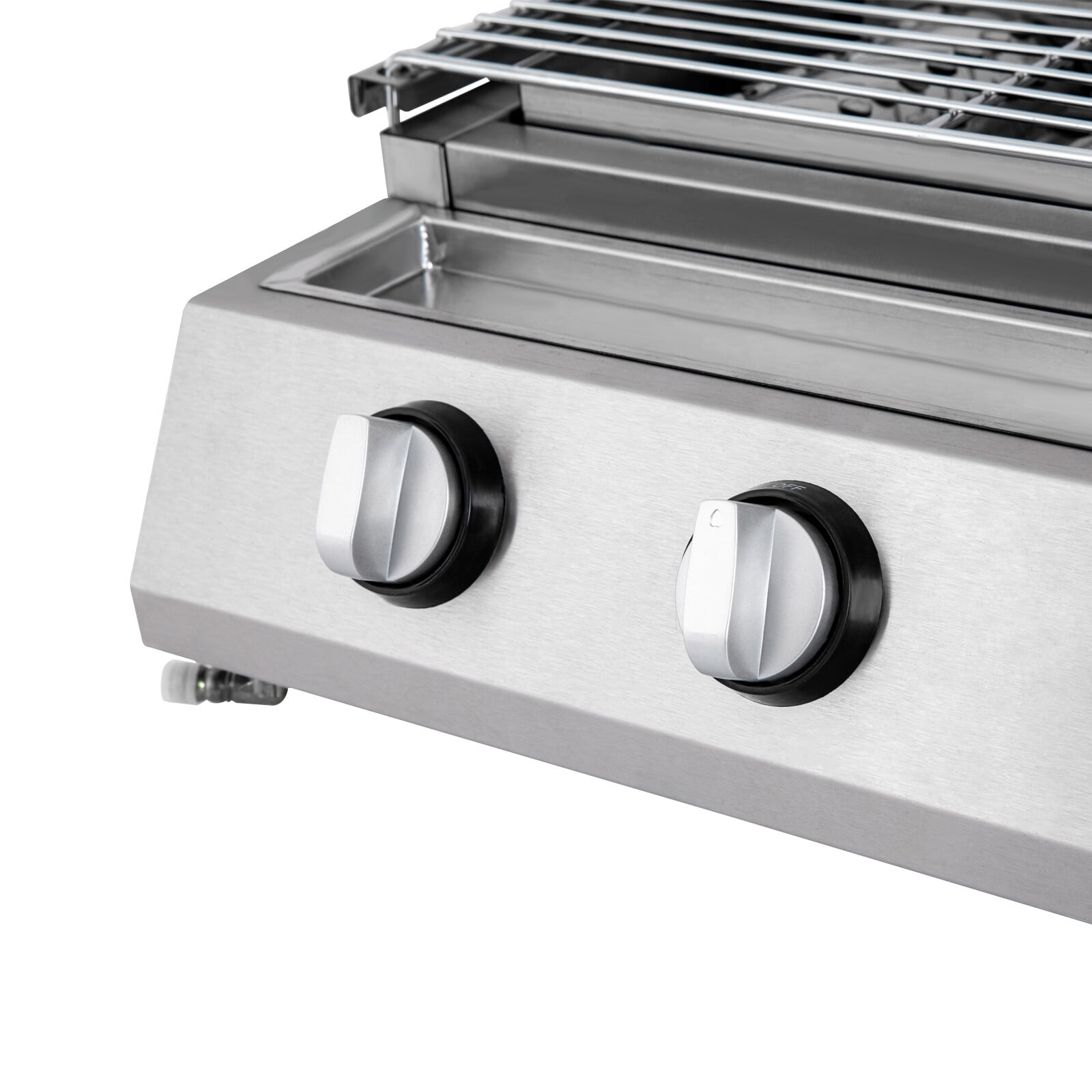 TOOL1SHOoo 4 Burner Gas BBQ Grill Stainless Steel Portable Outdoor Cooking Stove (Silver, 22.6 in x 16.7 in x 7.9 in) ton76