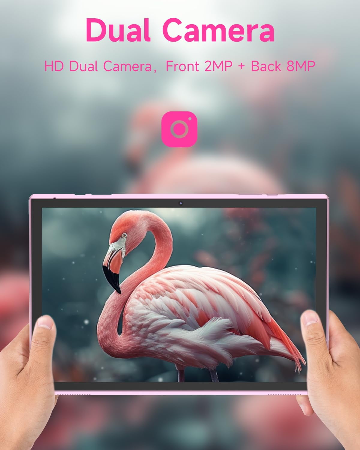 ATOZEE 10.1 Inch Android 14 Tablet, Quad-Core Processor, 6GB RAM, 32GB Storage, HD IPS Display, Dual Camera, WiFi 6 (Pink, 10.1 in) m7c2x
