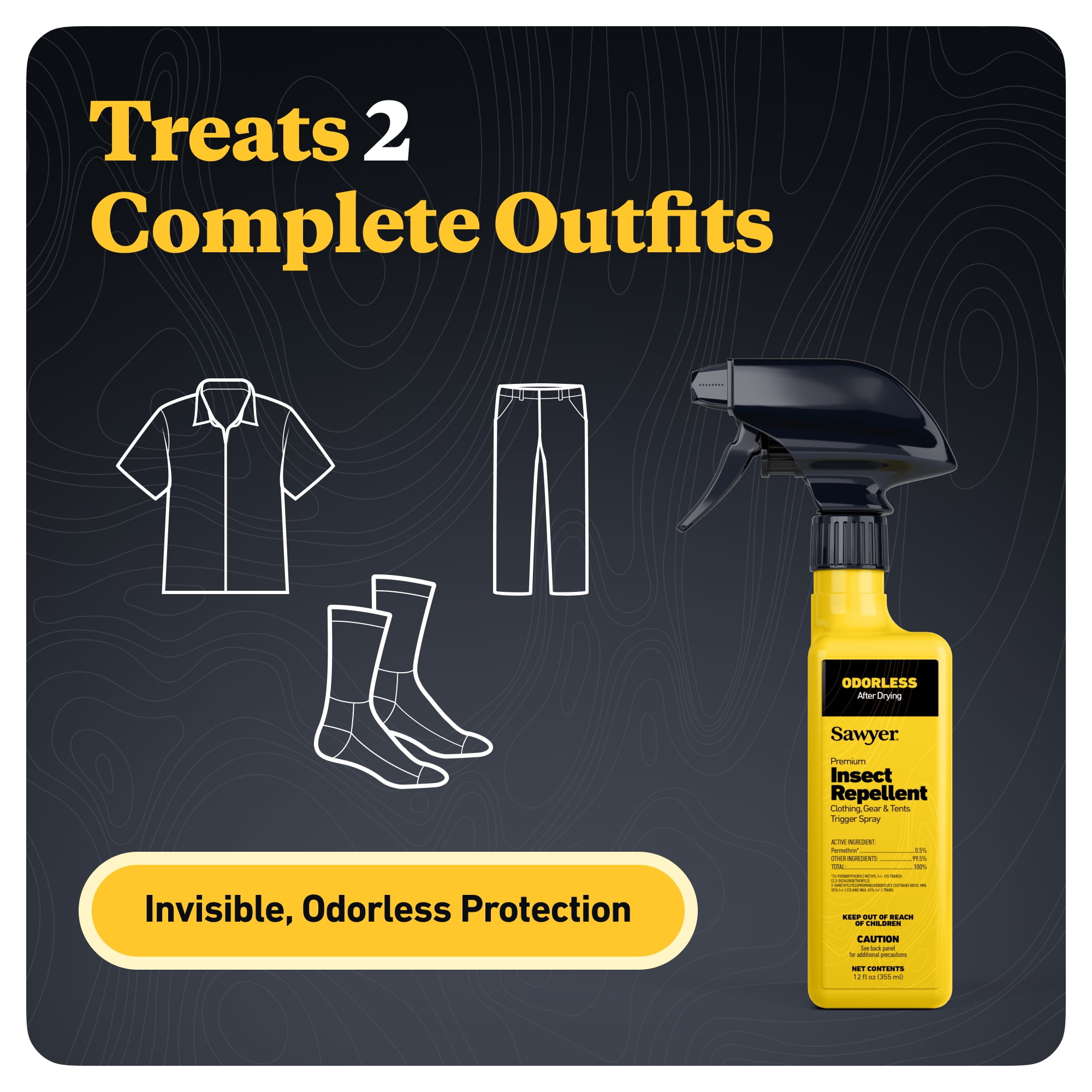 Sawyer Premium Permethrin Clothing and Gear Insect Repellent Spray (Yellow, 12 oz) eu9z8