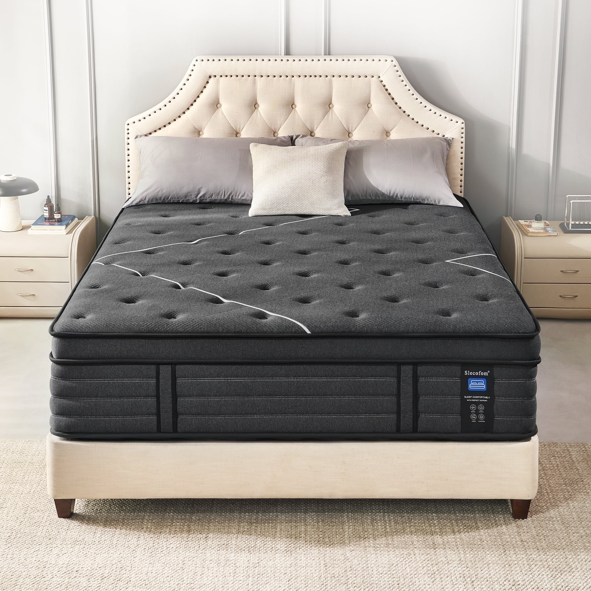 HEKKEYLA 14 Inch Extra Firm Hybrid Twin Mattress, Cooling Gel Memory Foam with Motion Isolation and Edge Support (Twin, 14 in) ibhq2