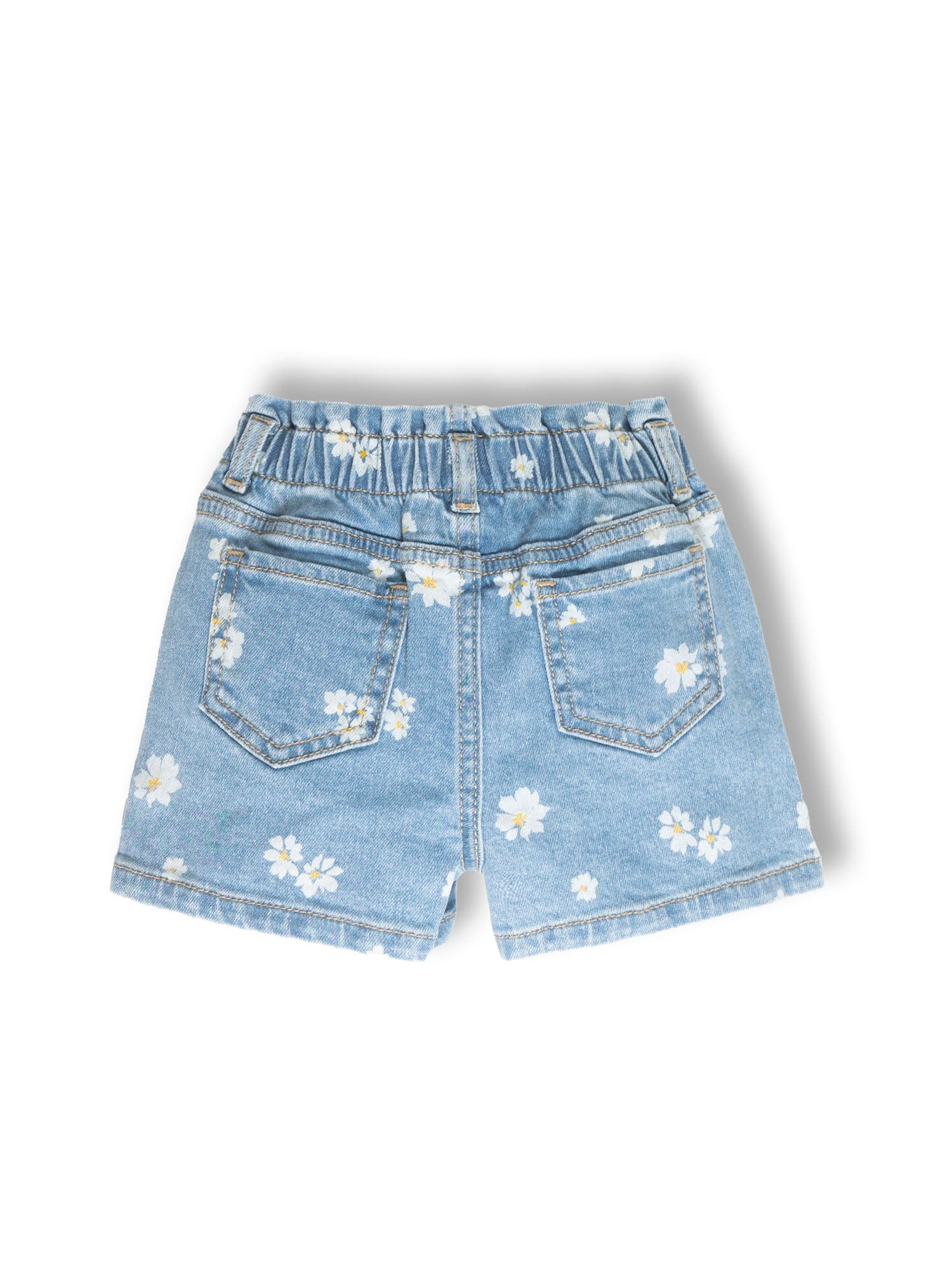 Wonder Nation Toddler Girl Denim Shorts Paperbag Waist Stretch Casual Bottoms (12 Months - 5T) lbw8m