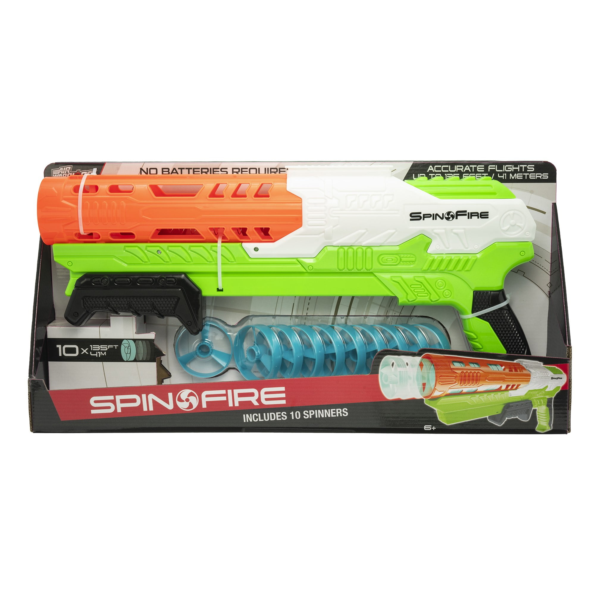 Air Warriors Spin Fire Dart Blaster with 10 Spinner Darts (135 ft Range) xriem