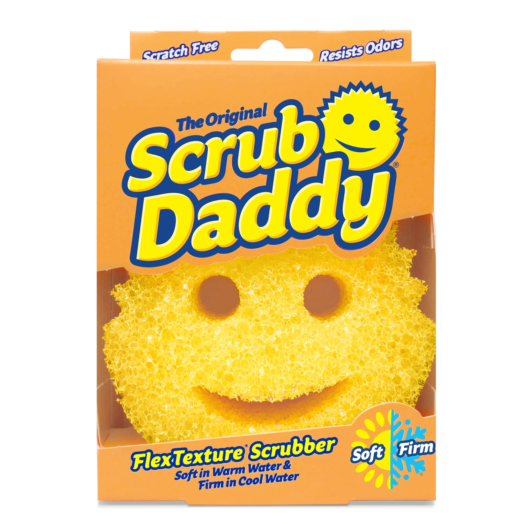 Scrub Daddy Original Scratch-Free Cleaning Sponge, Heavy-Duty Kitchen & Bath Scrubber (Yellow, 1 Count) vpfd7