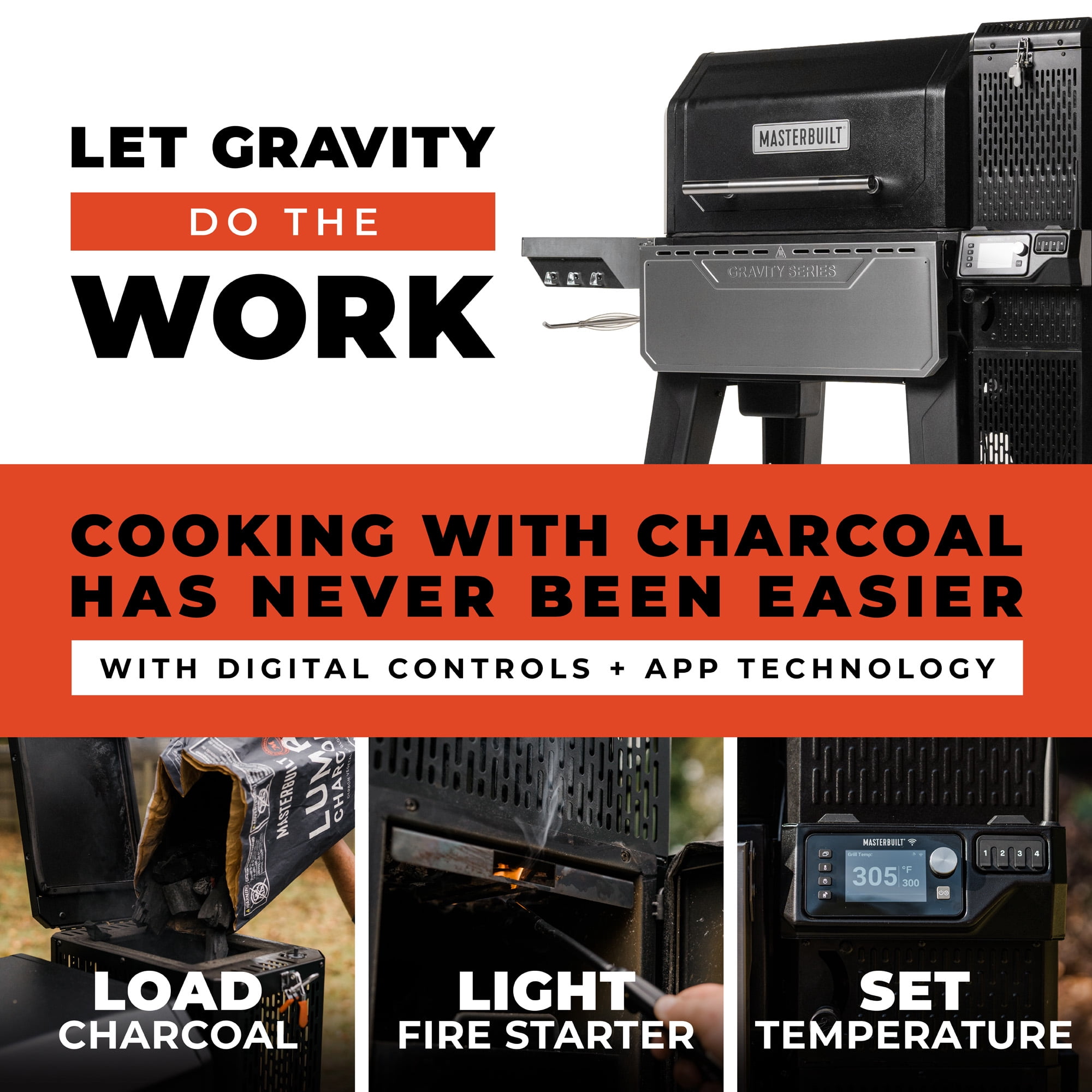 Masterbuilt Gravity Series XT Digital Charcoal Grill and Smoker (1,260 sq in) lykxn