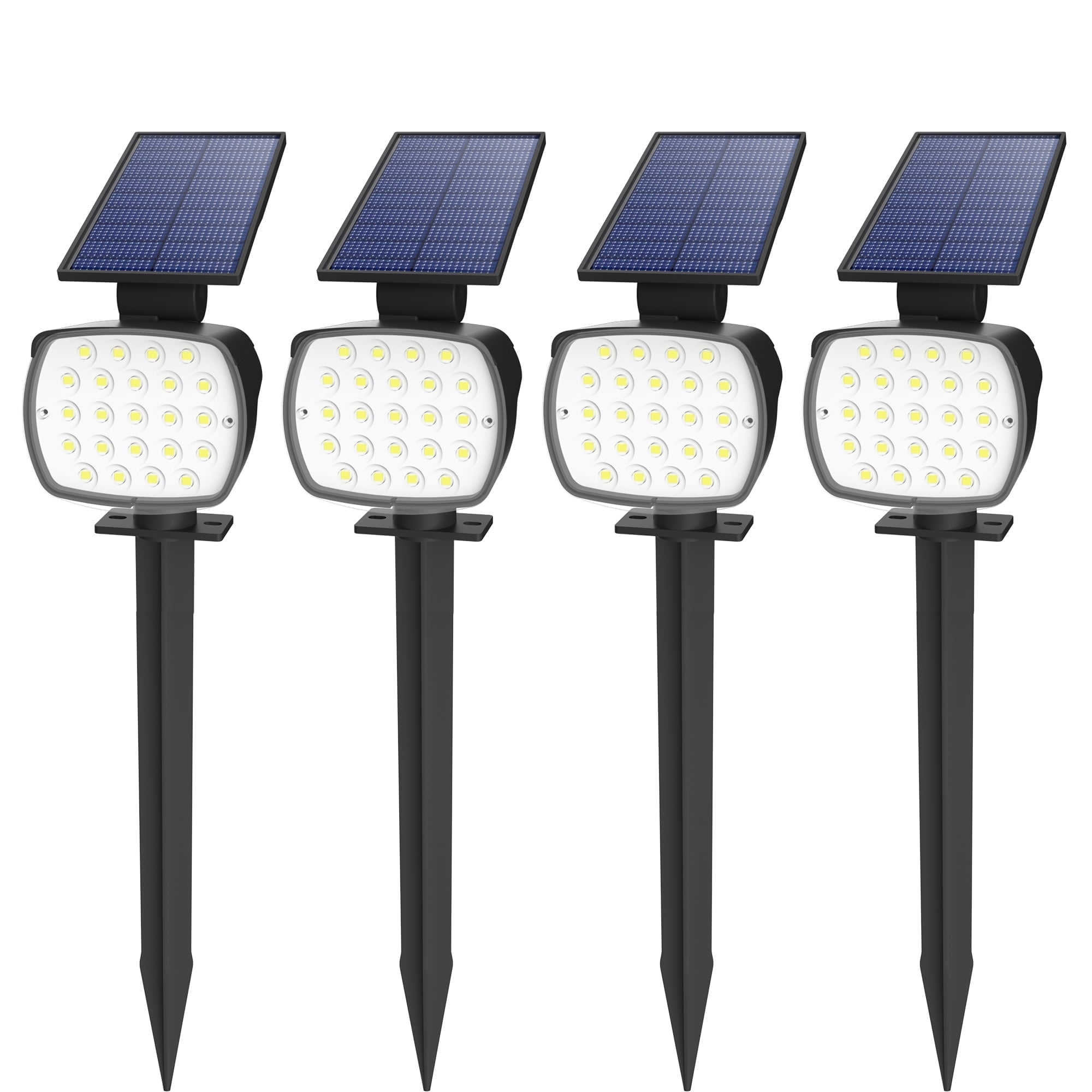 CHARKEE Solar Spot Lights Outdoor Waterproof LED Landscape Lighting (White, 4 Pack) ixmot