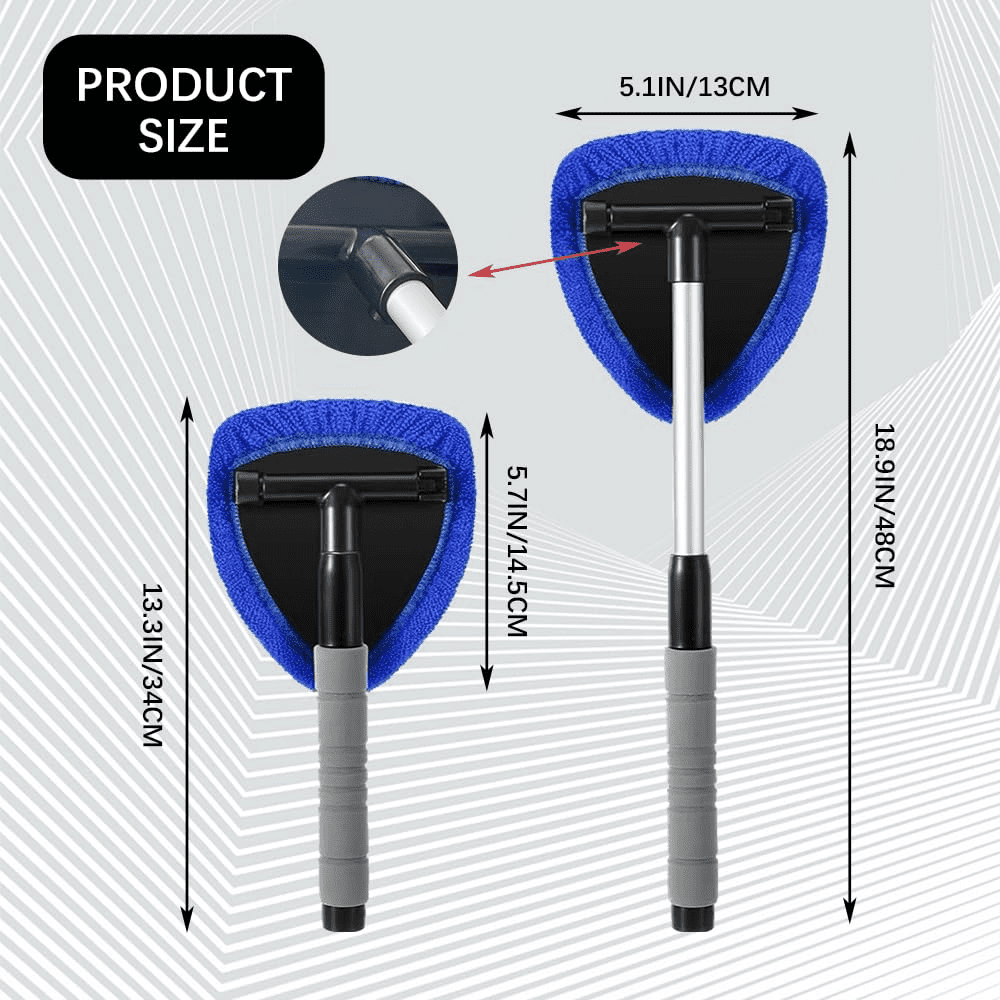 Swartisfad Windshield Cleaner Tool with Extendable Handle and 6 Microfiber Pads (Blue, 1 Kit) rp12i