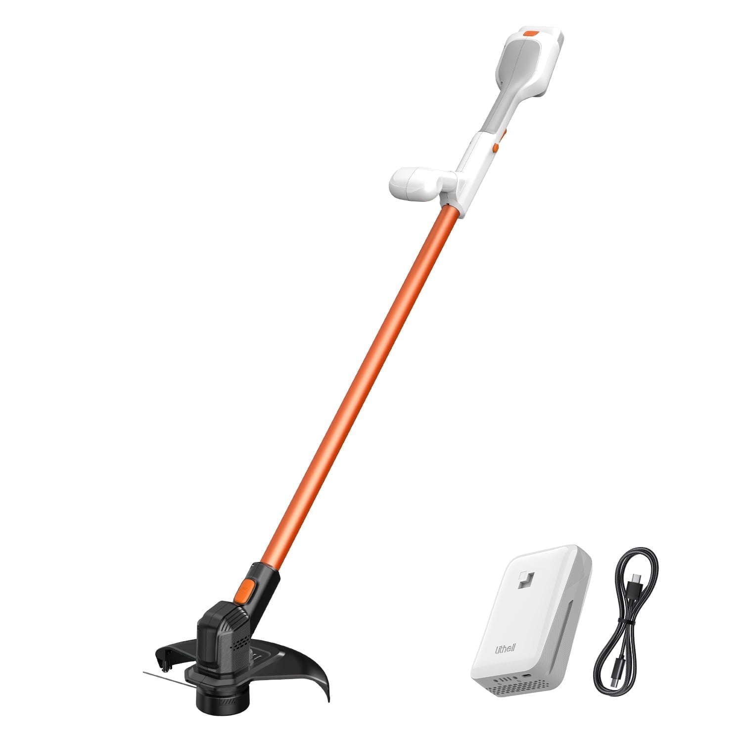 Litheli 20V Cordless String Trimmer and Wheeled Edger, High-Performance Grass Trimmer with 2.0Ah Battery (12 in) wegei
