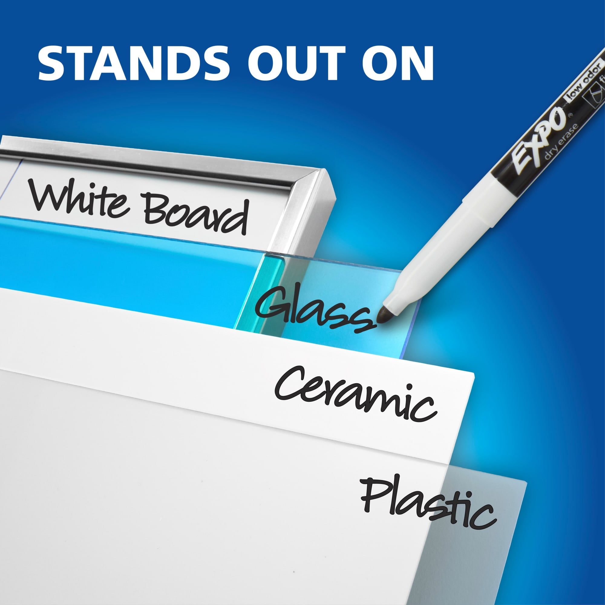 Expo Dry Erase Markers, Fine Tip, Low-Odor Ink for Whiteboards (Black, 4 Count) dvpf6