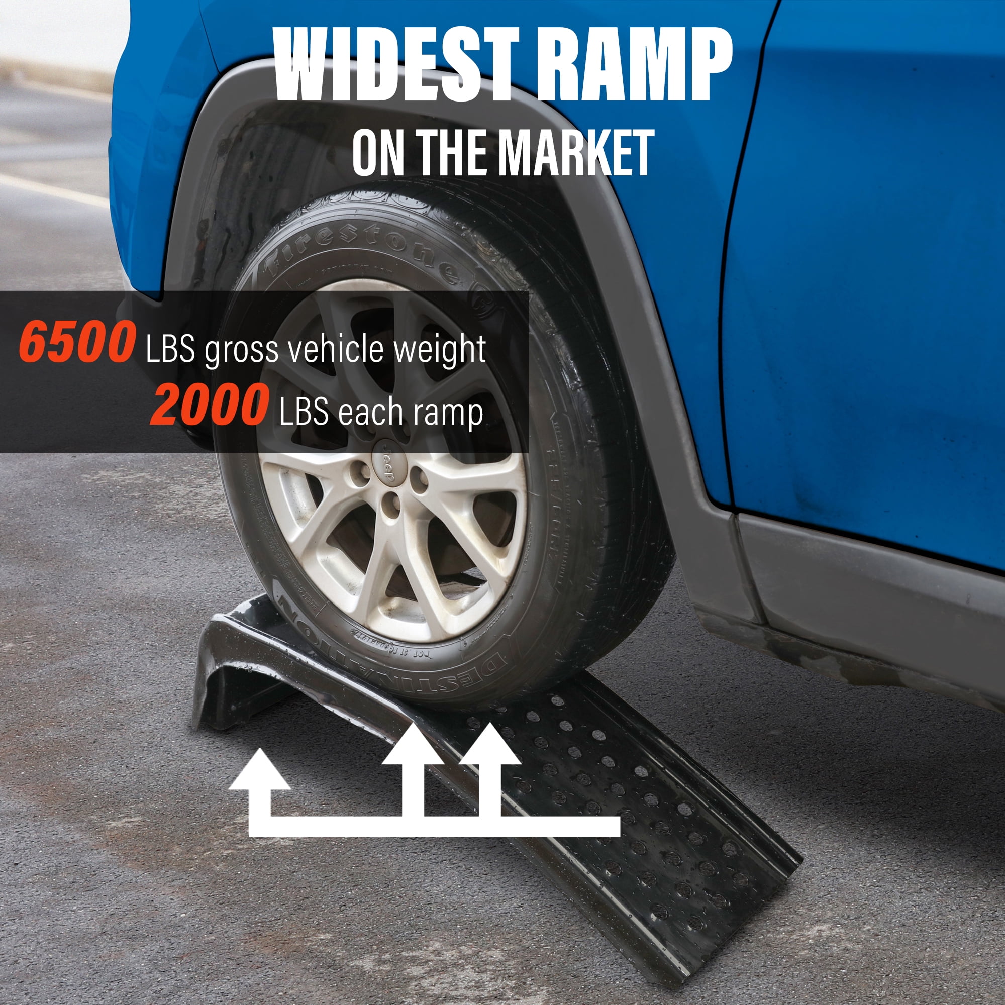 Uriah Products Heavy Duty Steel Car Ramps for Vehicle Maintenance (Black, 8000 lb Capacity) yqhg3