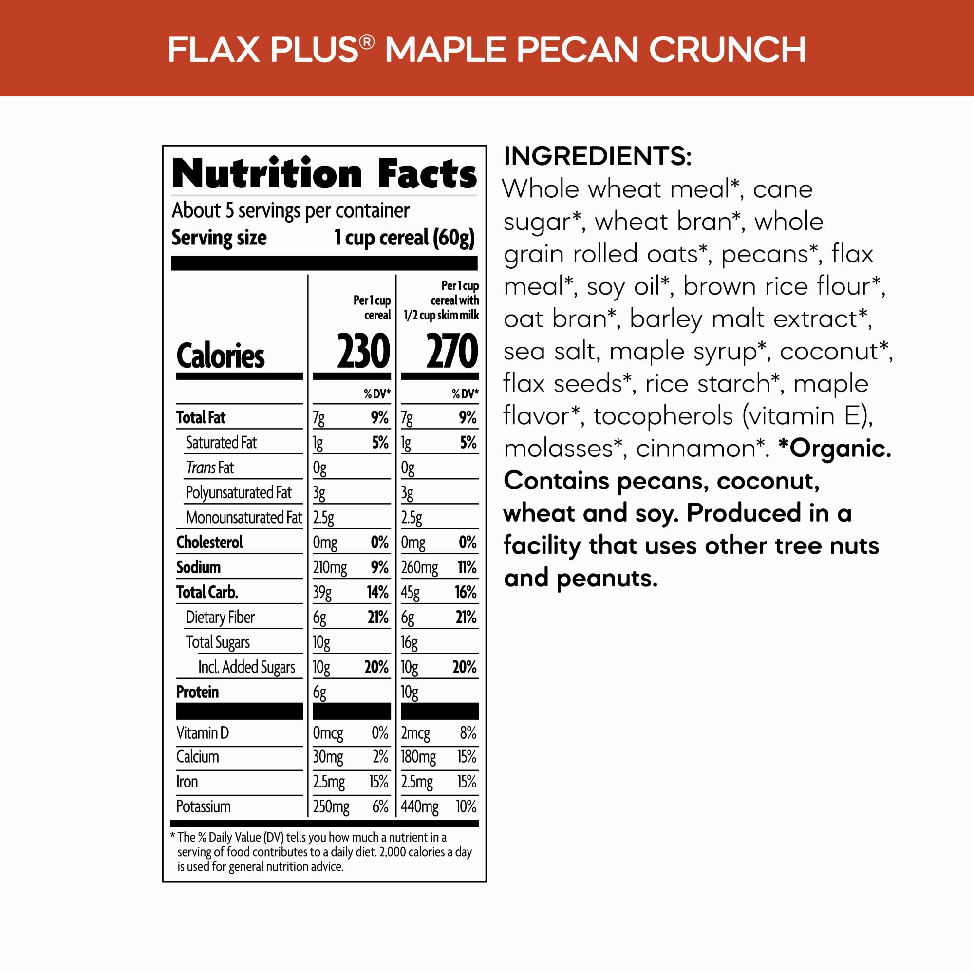 Nature's Path Organic Flax Plus Maple Pecan Crunch Breakfast Cereal (11.5 oz) xpbeb