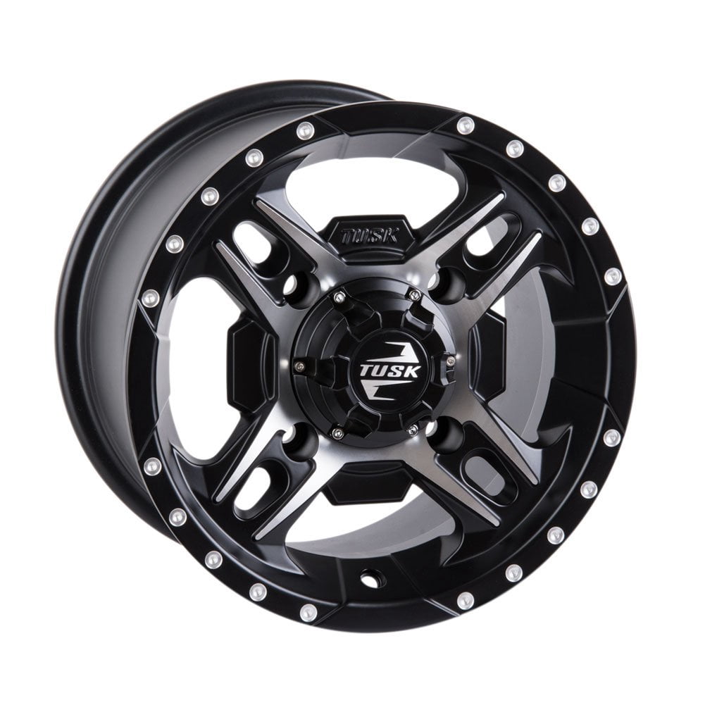 Tusk Beartooth Wheel 12x7 4/137 Bolt Pattern Machined and Black Finish for Kawasaki Mule 610 4x4 XC (12x7 in) 8zton
