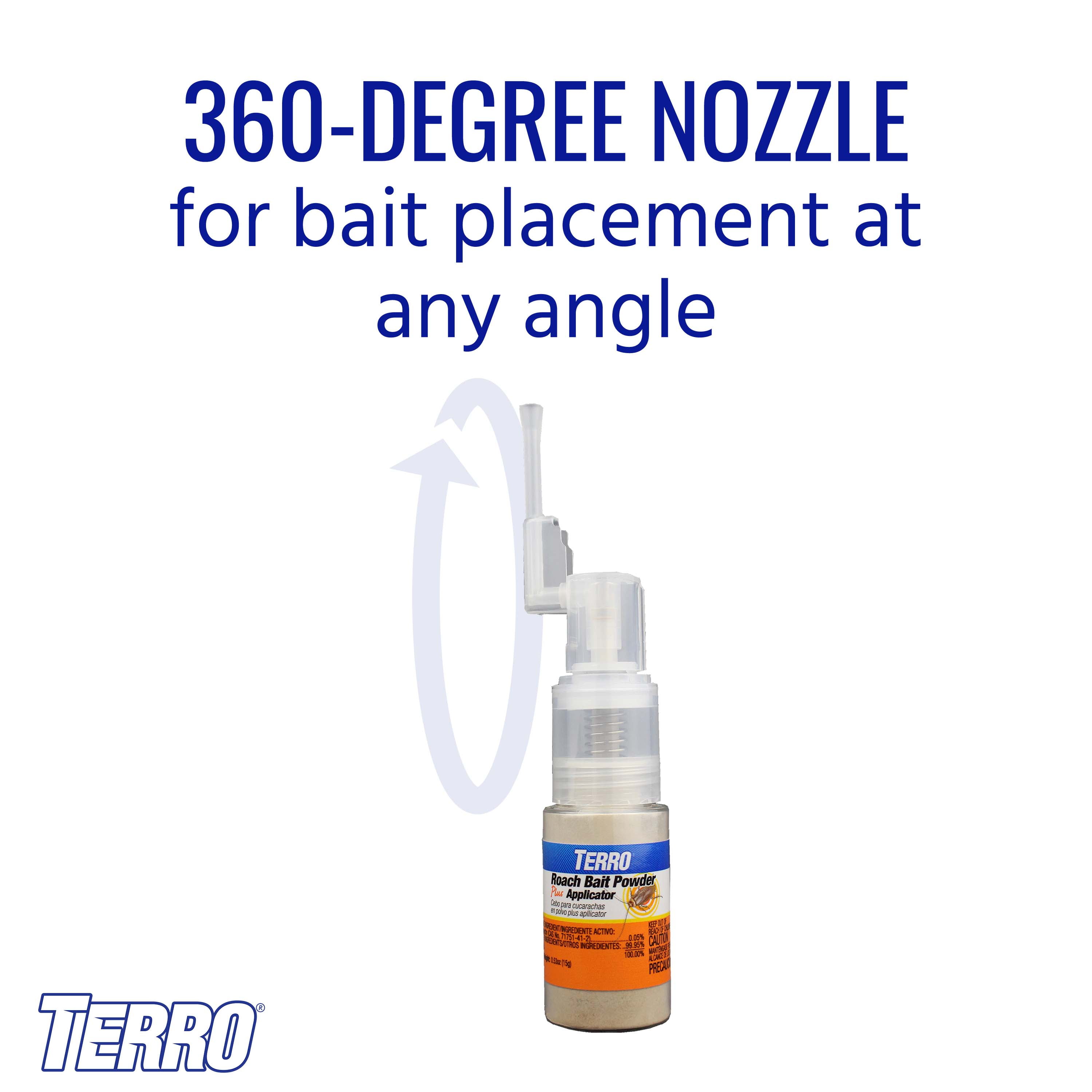 TERRO Roach Bait Powder with Precision Applicator (Indoor and Outdoor Use, 150 Placements) qcpnr