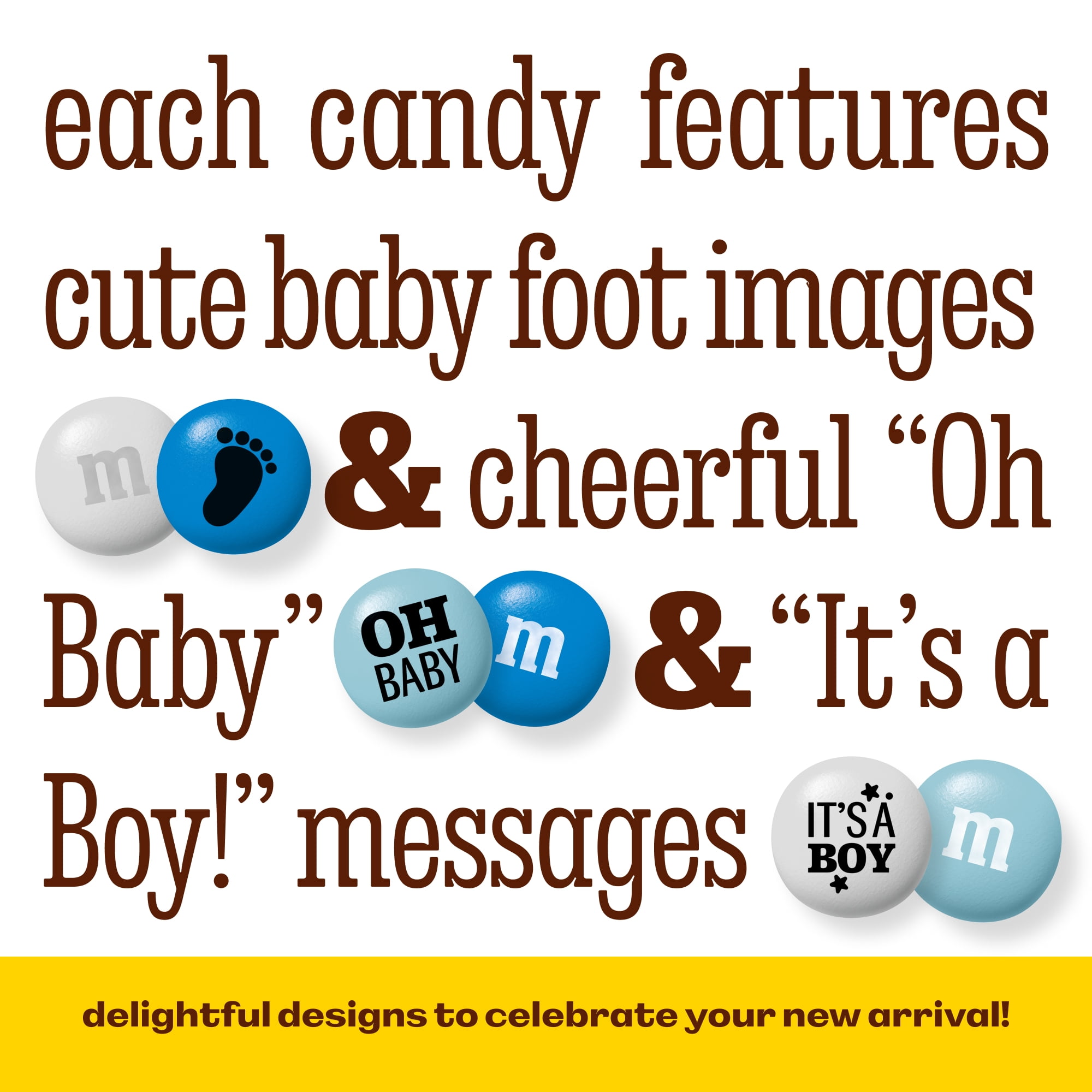 M&M'S Milk Chocolate Candy for Baby Shower and Gender Reveal (Blue and White, 5 lb) v1u6m