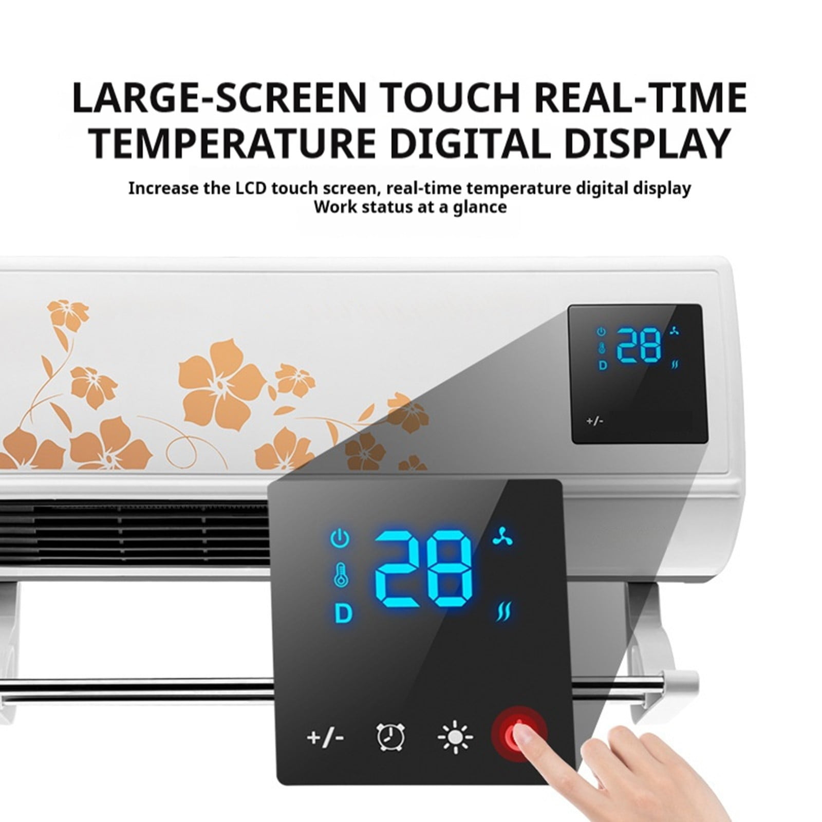 FYHALE 8,000 BTU Wall-Mounted Air Conditioner with Remote Control (Heating and Cooling, White) 379ot