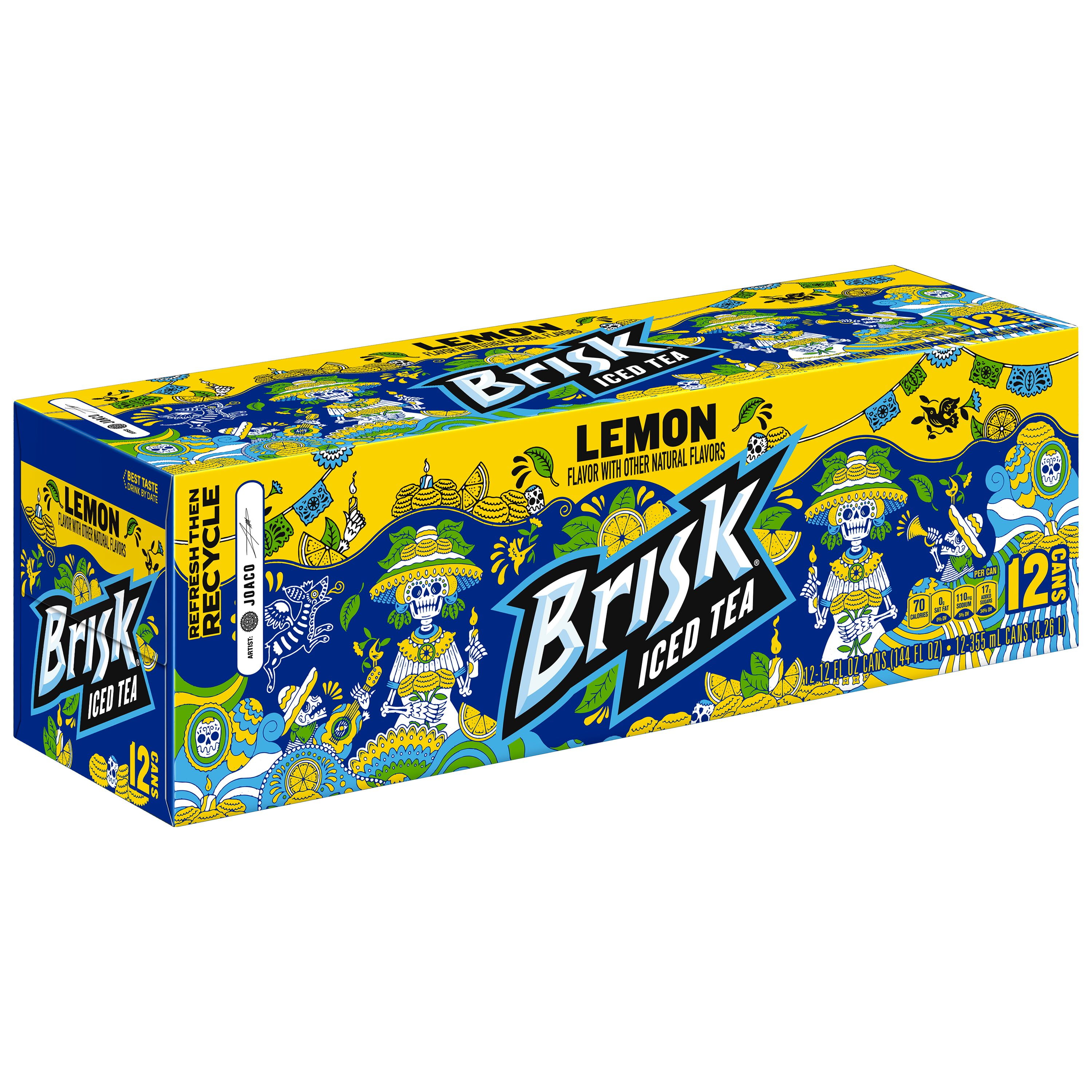 Brisk Lemon Iced Tea Refreshing Citrus Flavored Beverage (12 fl oz, 12 Pack) 5y2yv