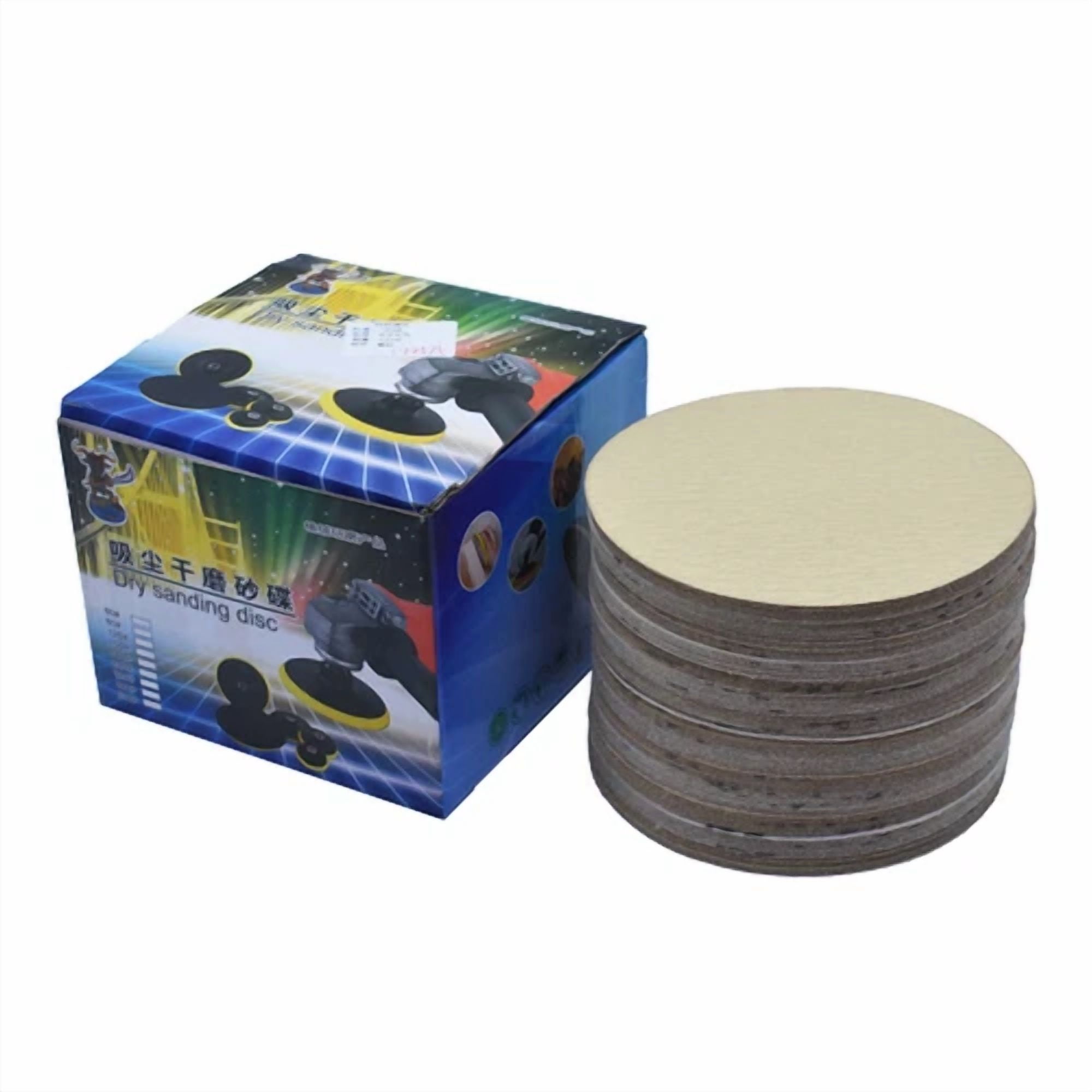 Knack 120 Grit Hook and Loop Sanding Discs, Professional Abrasive Sandpaper for Woodworking and Metal Finishing (6 in, 100 Pack) j5ah1