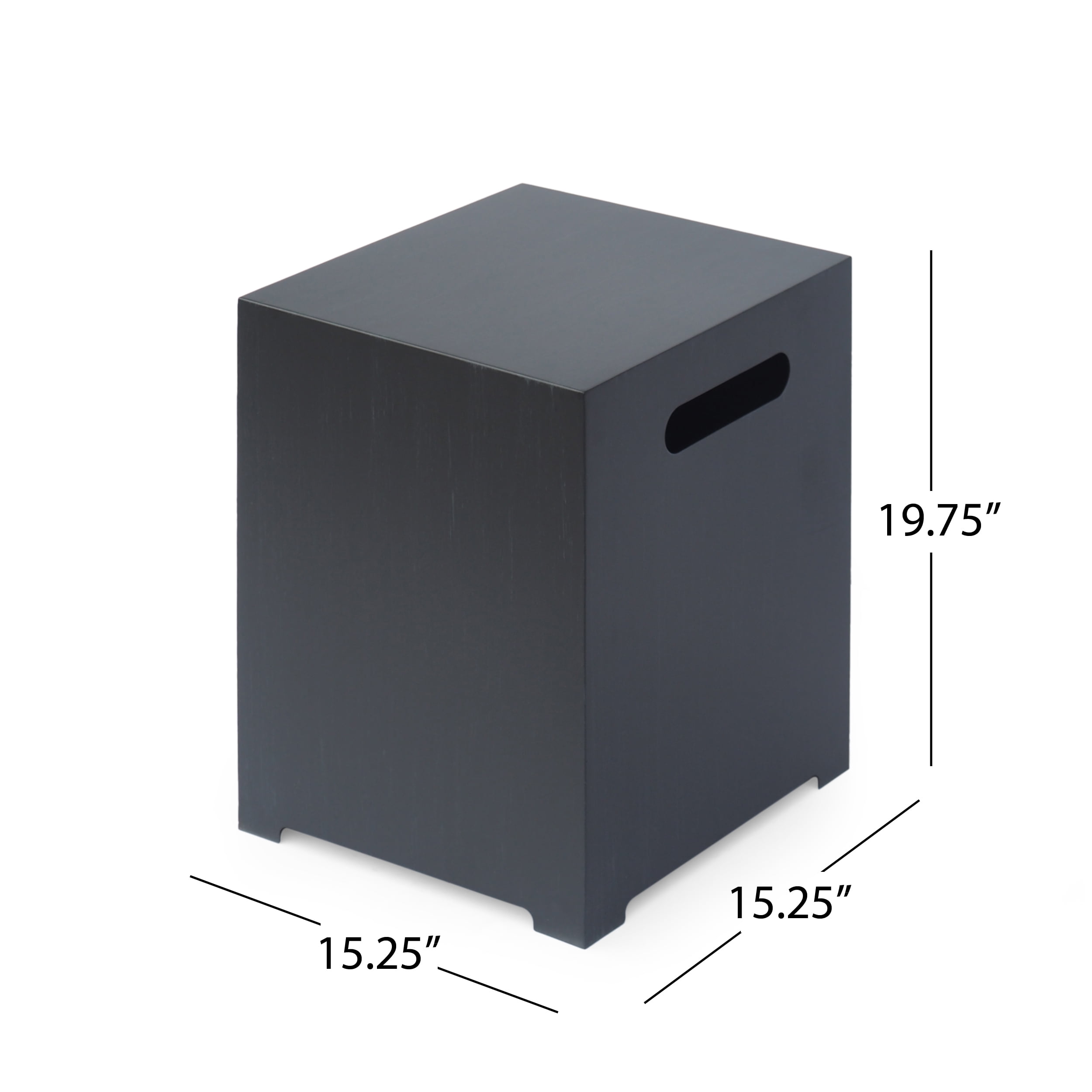 Noble House Outdoor Iron Square Fire Pit with Tank Holder (Dark Grey, 40 in) 2tbhp