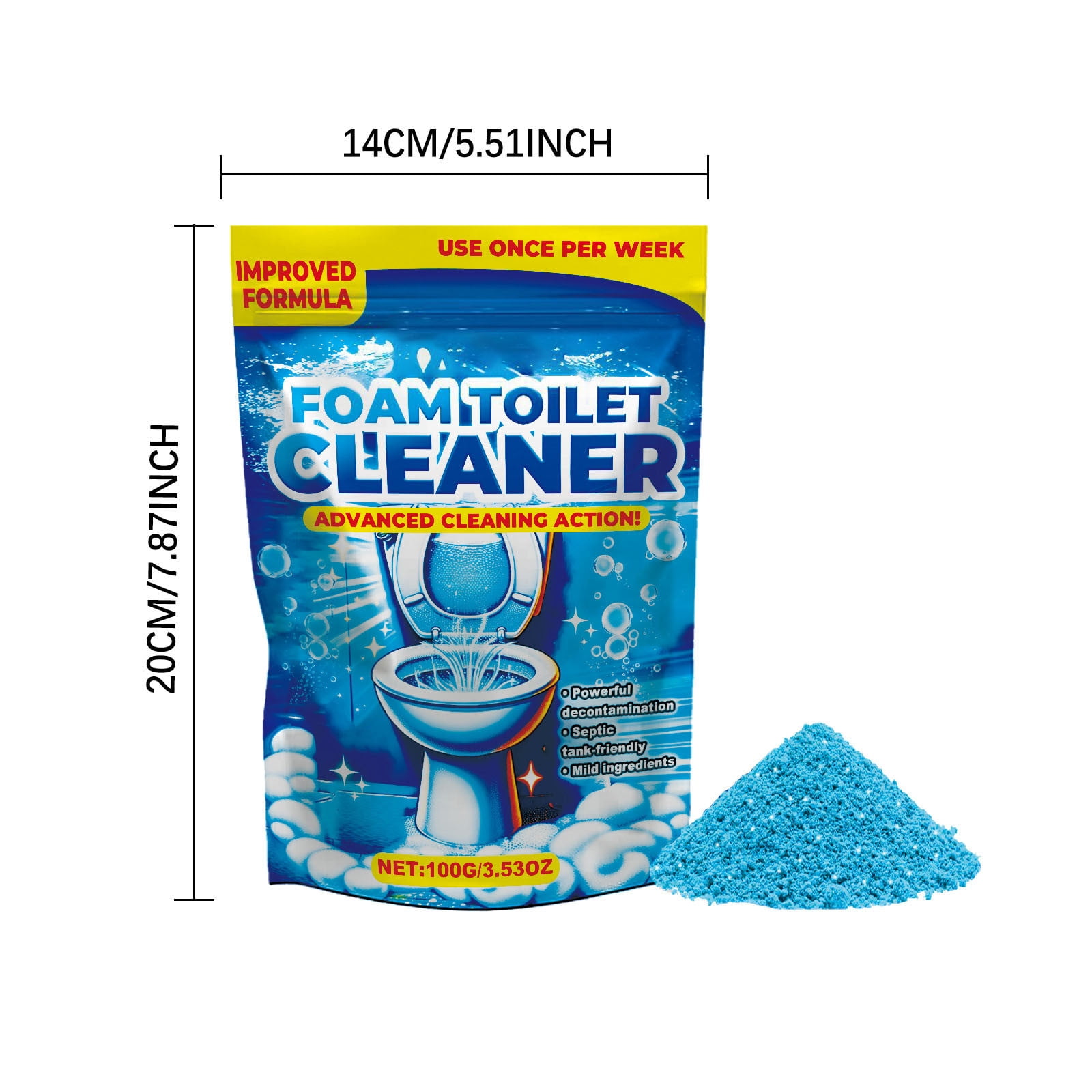 Fankiway Foaming Toilet Bowl Cleaner, Powerful Stain & Odor Remover, Septic-Safe No-Scrub Formula (3.5 oz) lfvr8