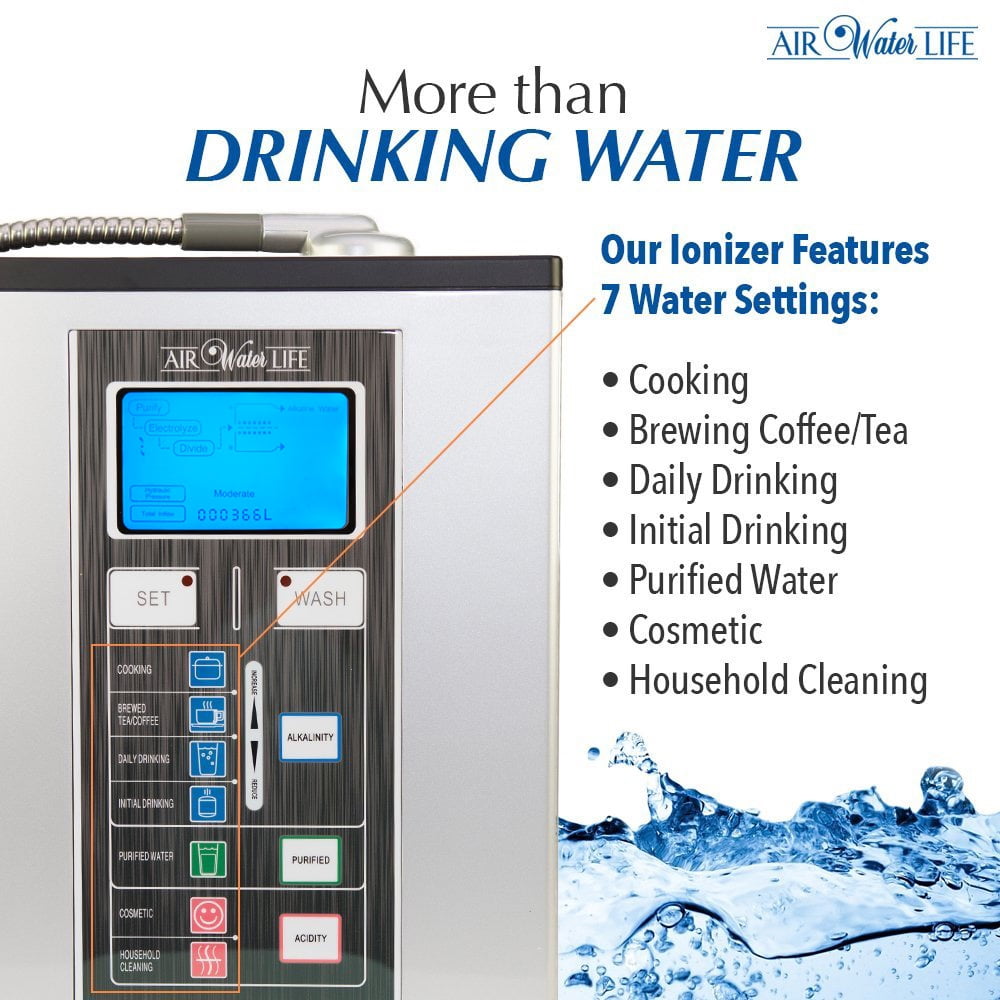 Aqua Ionizer Deluxe 9.0 Alkaline Water Ionizer Machine (Silver, 1 Unit) au8r0
