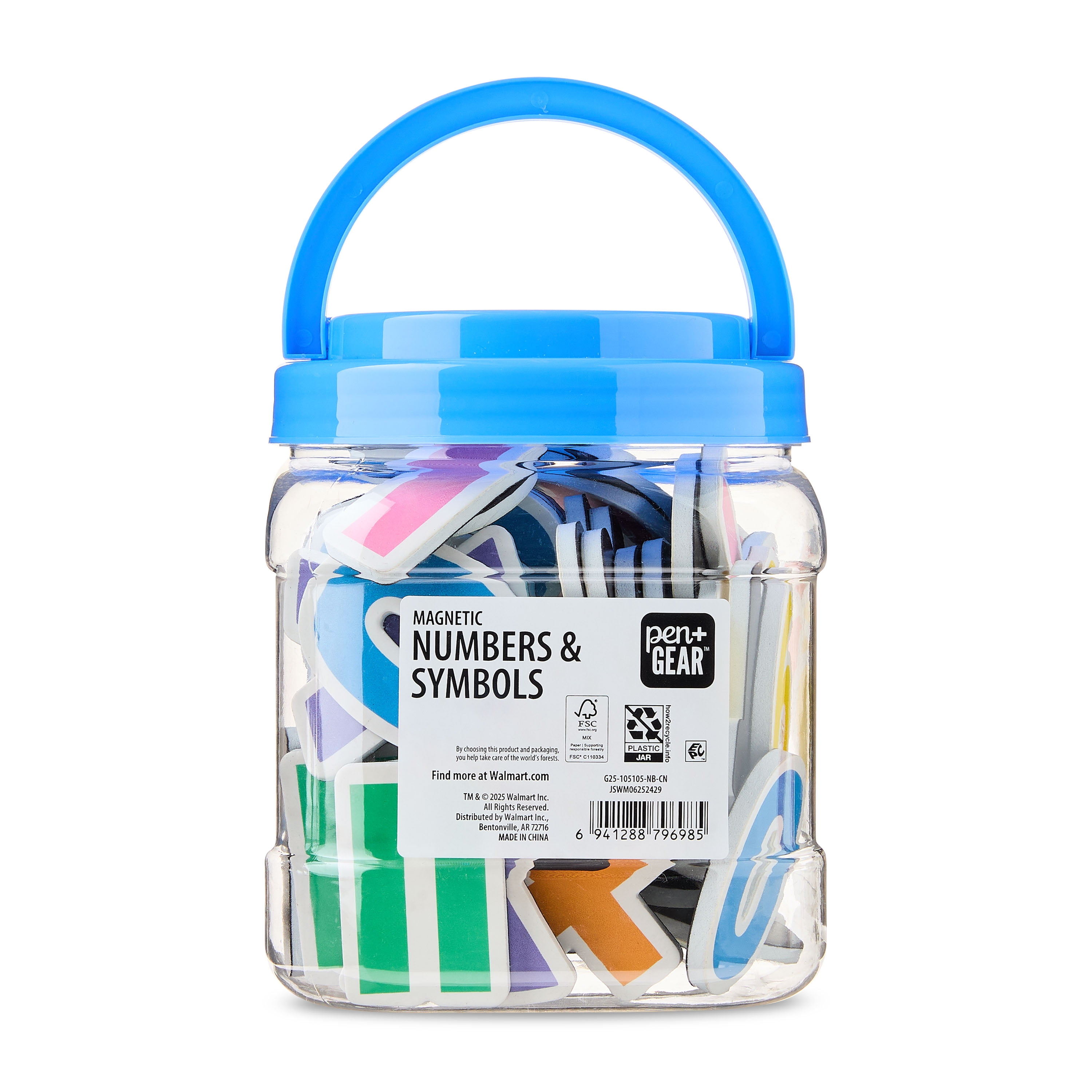 Pen+Gear Magnetic Numbers and Math Symbols Set for Educational Learning (Multicolor, 78 Pieces) 3n9tl