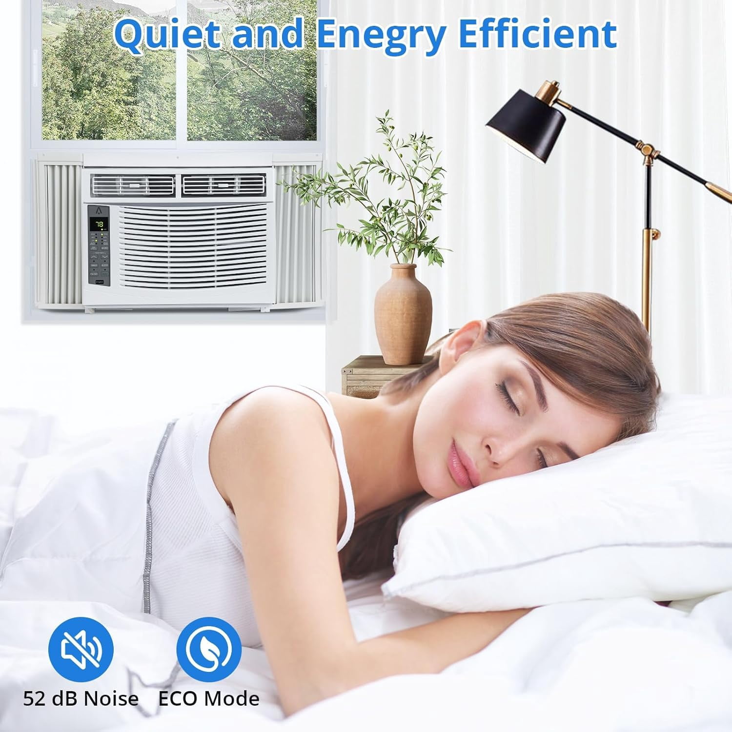 Tropow 6,000 BTU Window Air Conditioner, Fast Cooling for 250 Sq. Ft. Rooms, Smart App & Remote Control (White, 6,000 BTU) eng57