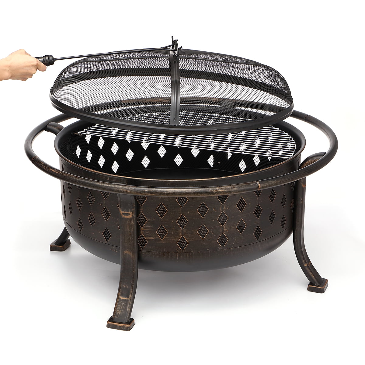 KingSo Wood Burning Fire Pit for Outdoor Patio and Backyard (Oil-Rubbed Bronze, 36 in) z9ys8