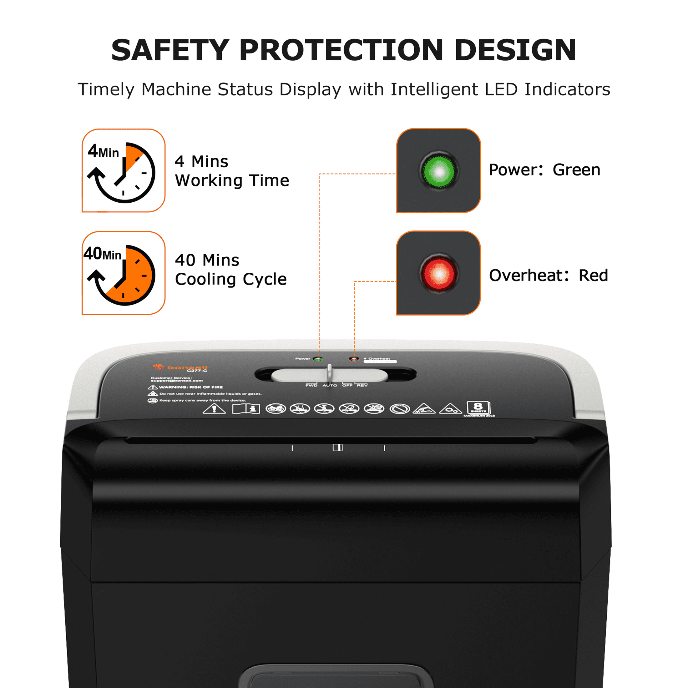 Bonsaii C277-C 8-Sheet Cross-Cut Paper Shredder for Home Office (3.4 Gallon) yqyfb