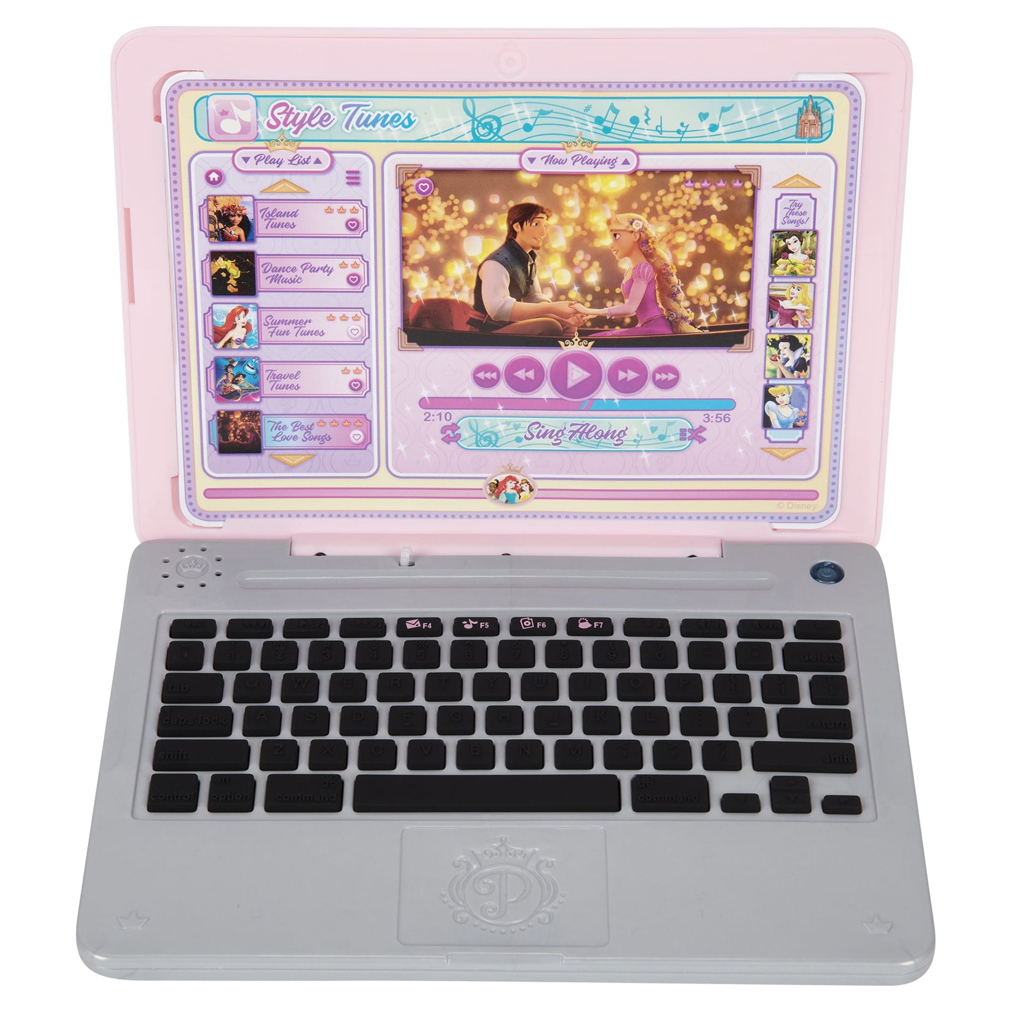 Disney Princess Style Collection Pretend Laptop with Play Earbuds (Pink, 1 Set) 8d370