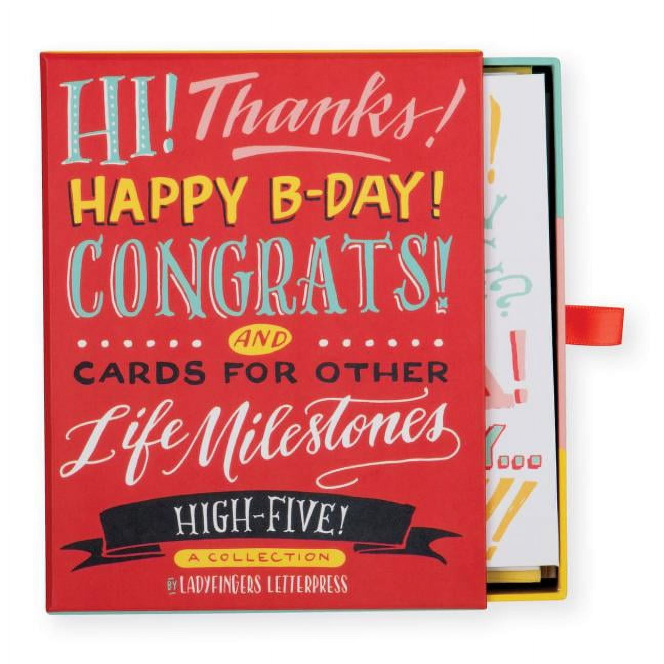 Ladyfingers Letterpress High Five Greeting Card Assortment (Set of 5) xrsxl