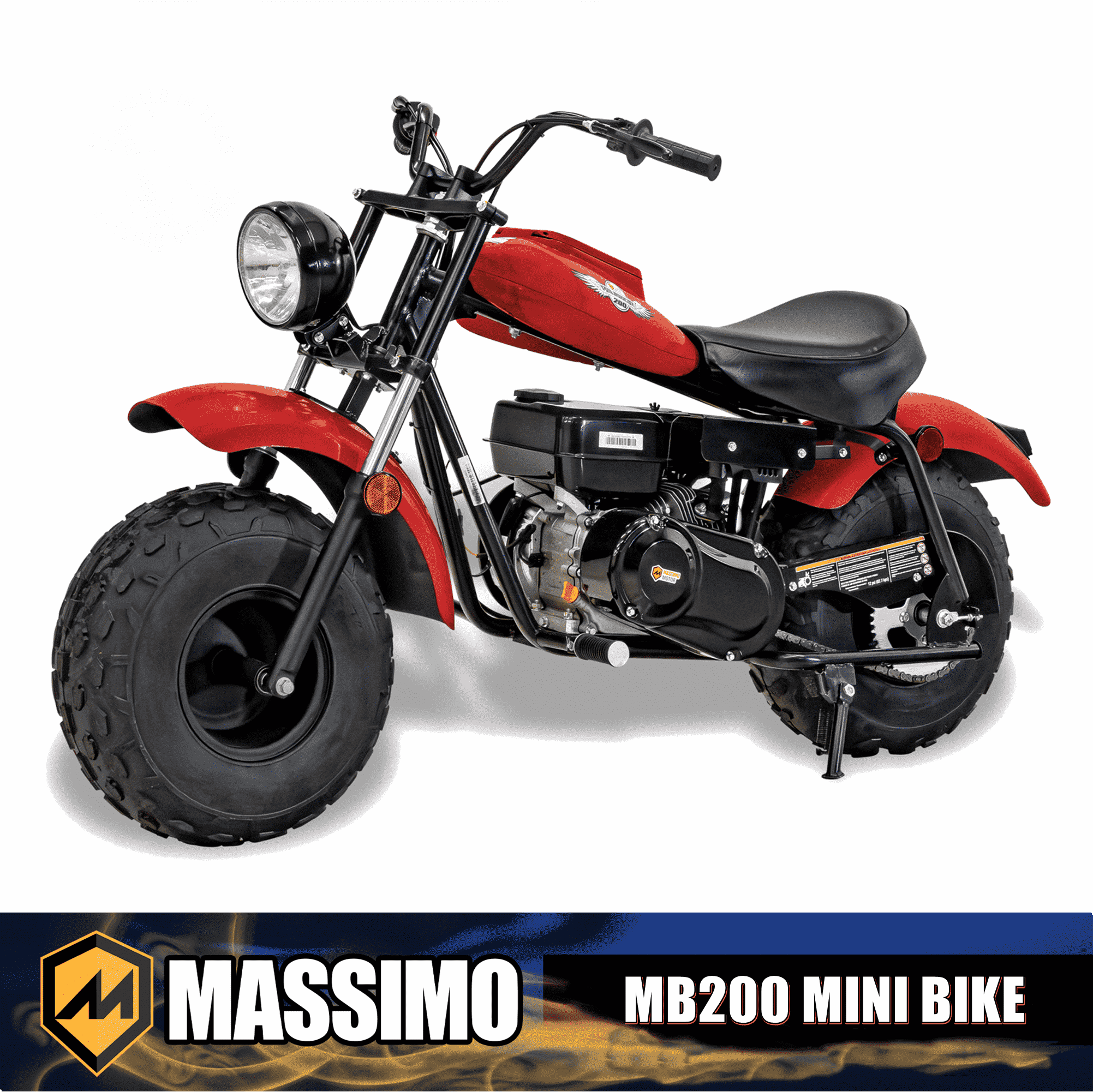 Massimo MB200 Minibike 196cc Gas Powered Off-Road Trail Bike (Red, 200 lb Capacity) wx2zh