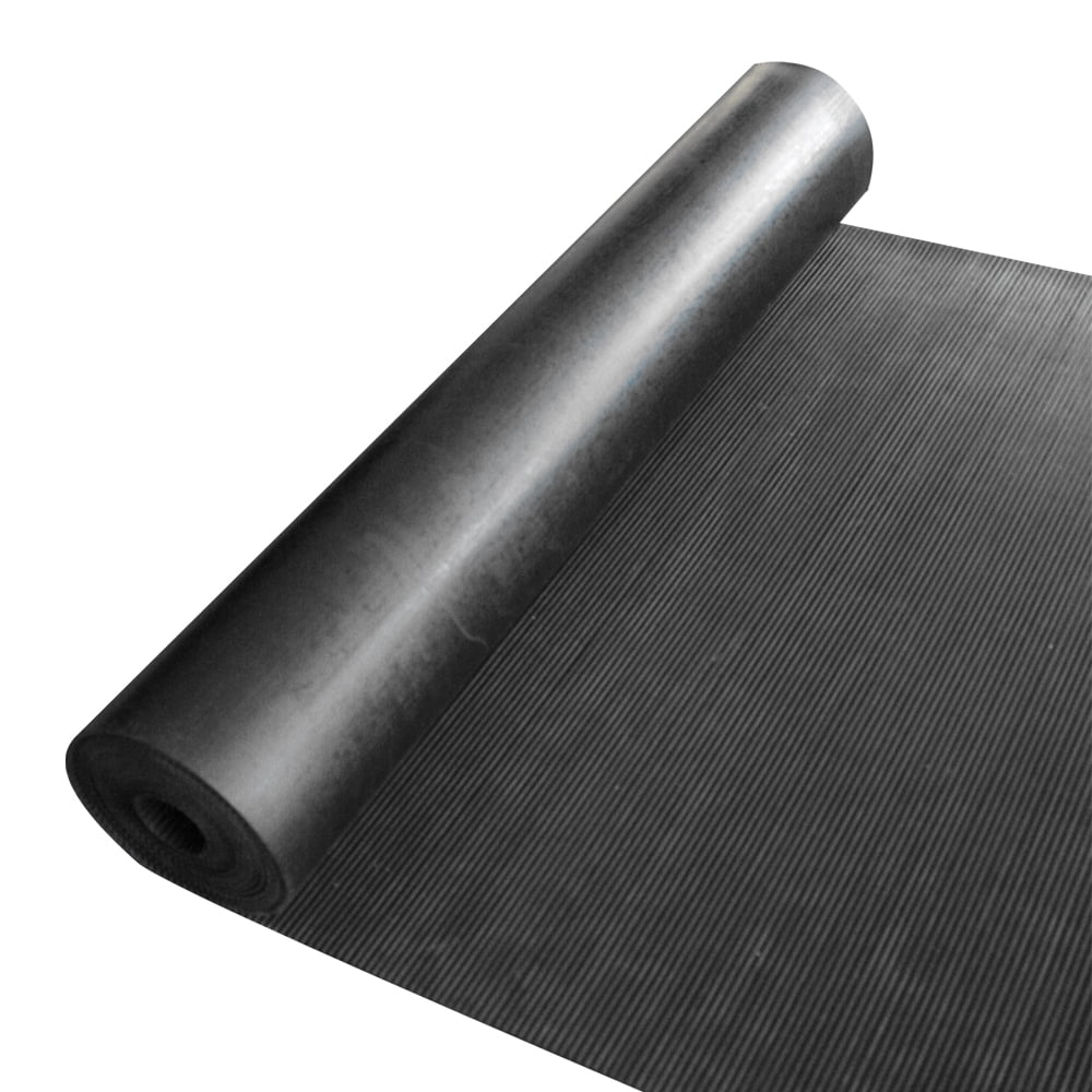 Rubber-Cal Ramp-Cleat Non-Slip Outdoor Rubber Mat (Black, 1/8 in x 3 ft x 15 ft) 7vp7j