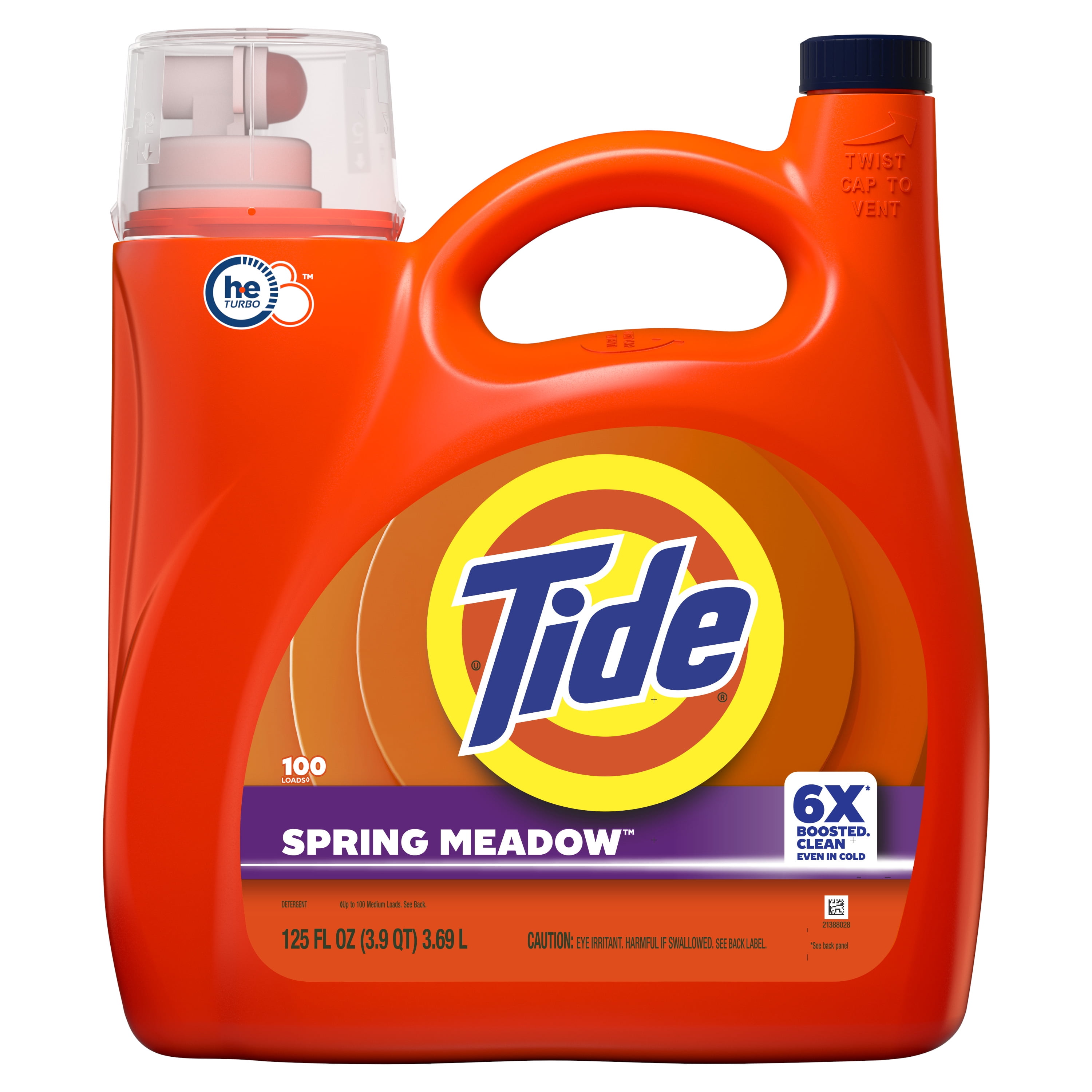 Tide Laundry Detergent Liquid, Spring Meadow Scent, Concentrated Stain Removal Formula (125 fl oz) nrdmg